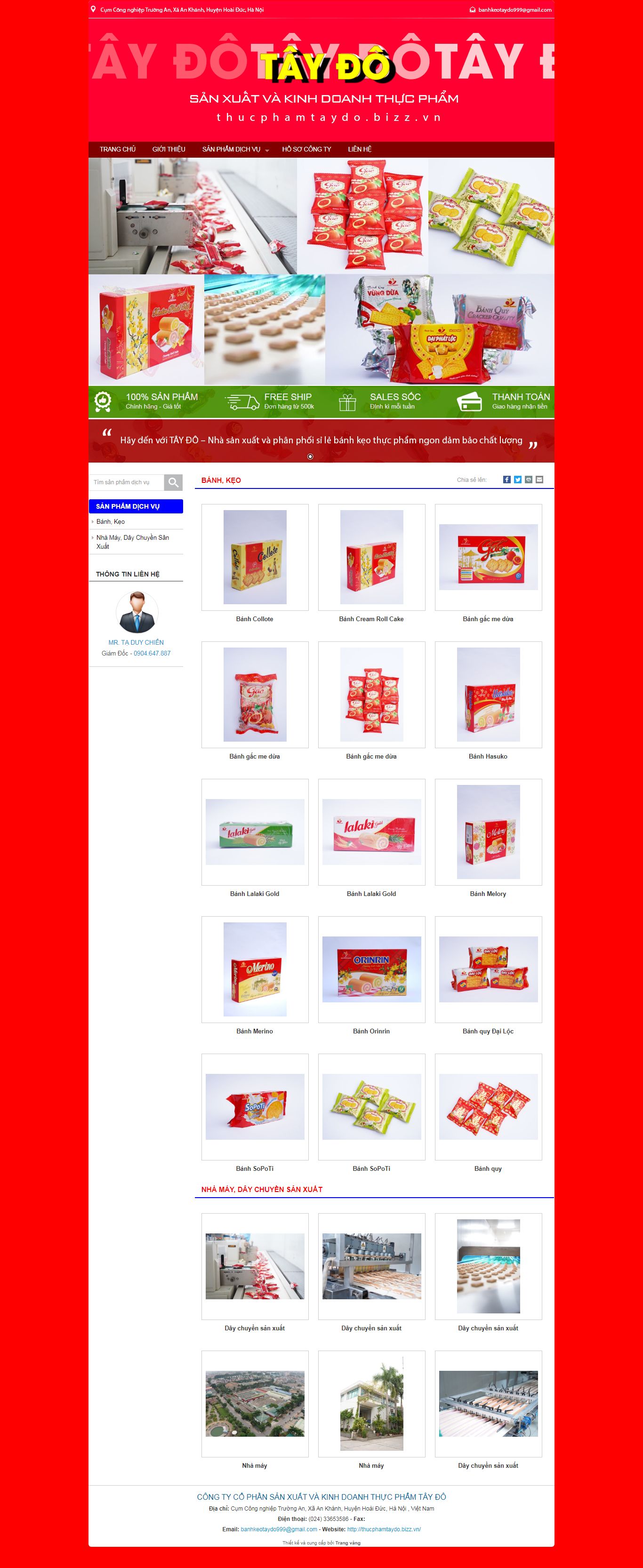 Thiết kế Website web bán bánh kẹo - thucphamtaydobizzvn