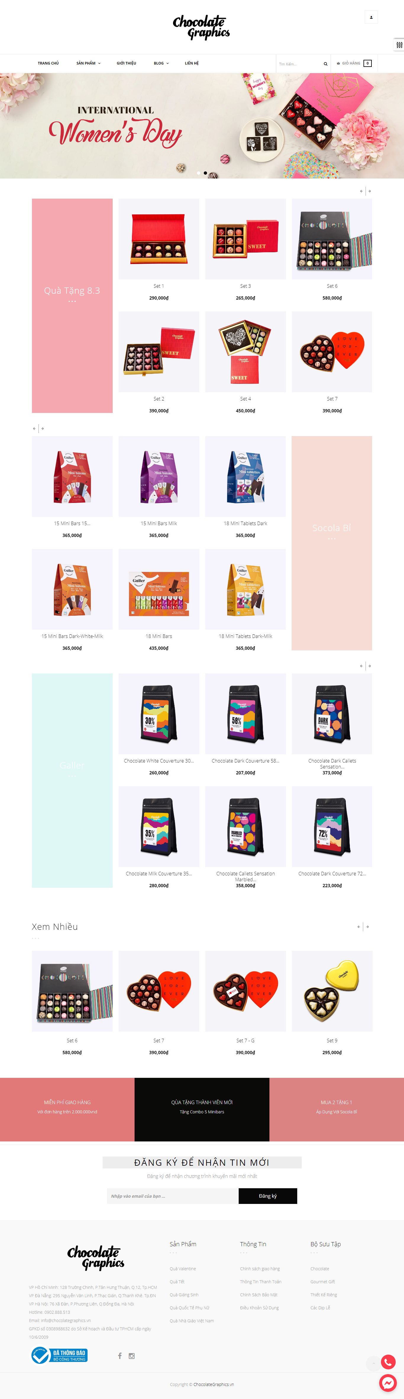 Thiết kế Website web bán bánh kẹo - chocolategraphicsvn