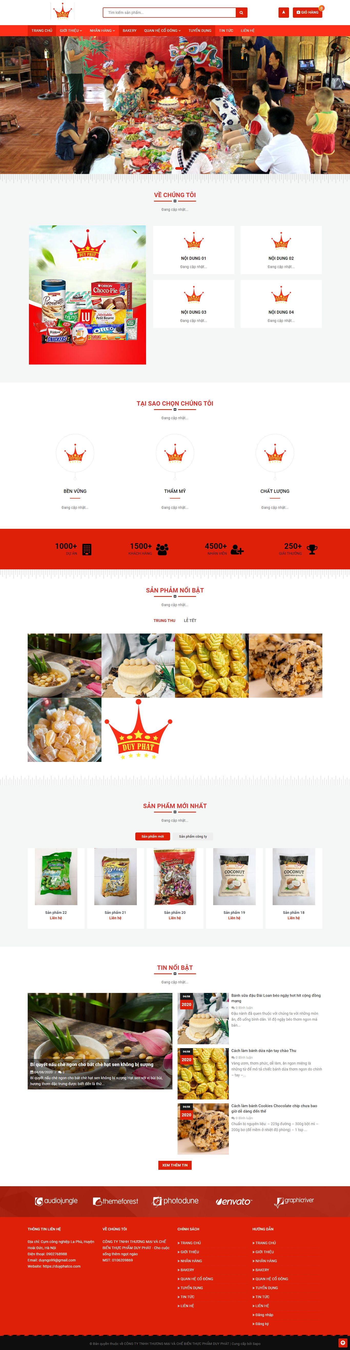 Thiết kế Website web bán bánh kẹo - duyphatcocom