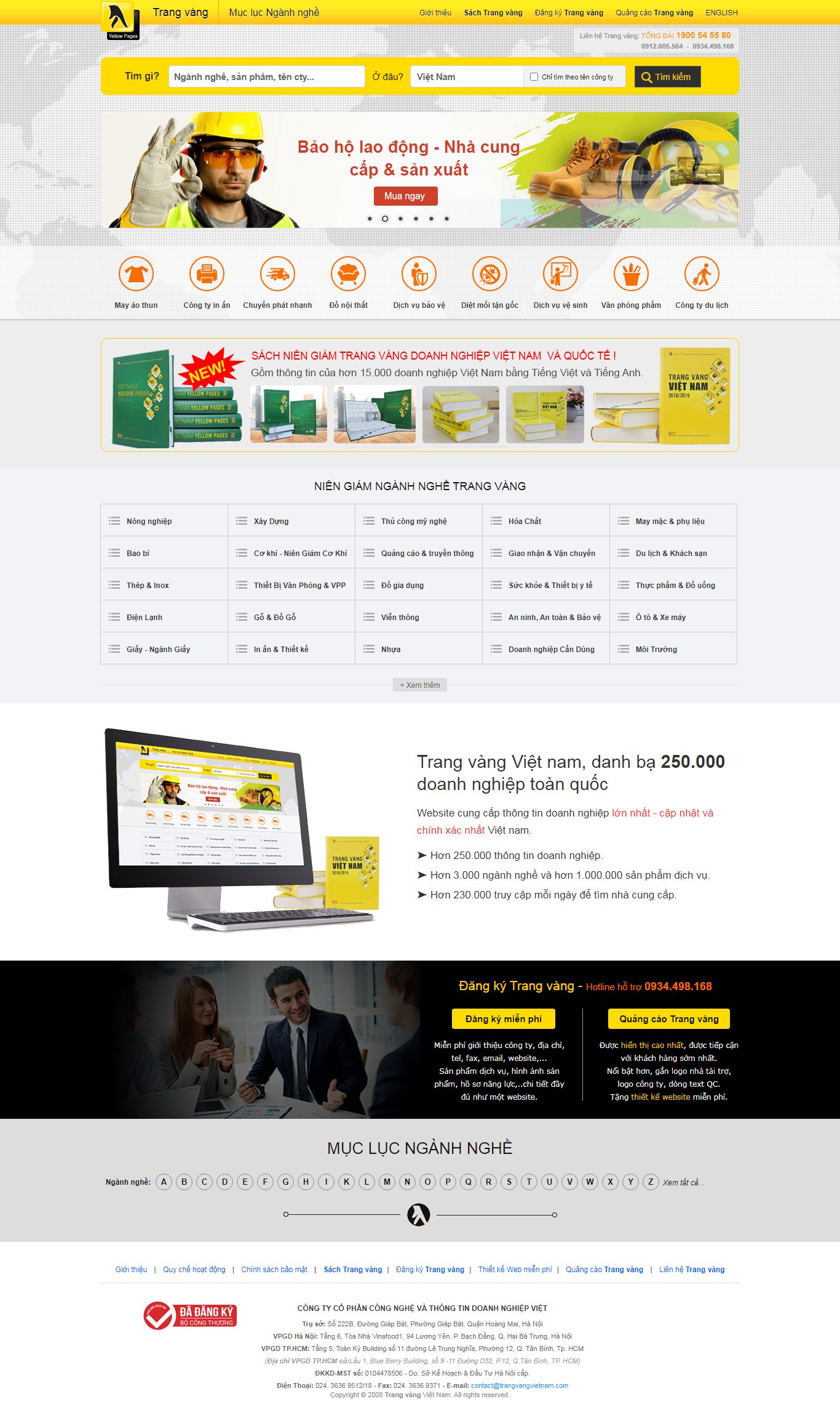 Thiết kế Website web dịch vụ thương mại - trangvangvietnamcom