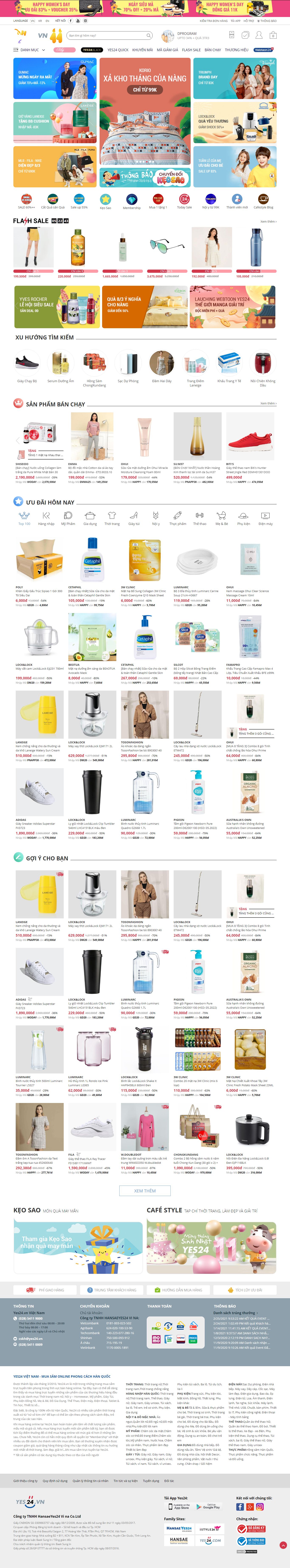 Thiết kế Website web dịch vụ thương mại - wwwyes24vn