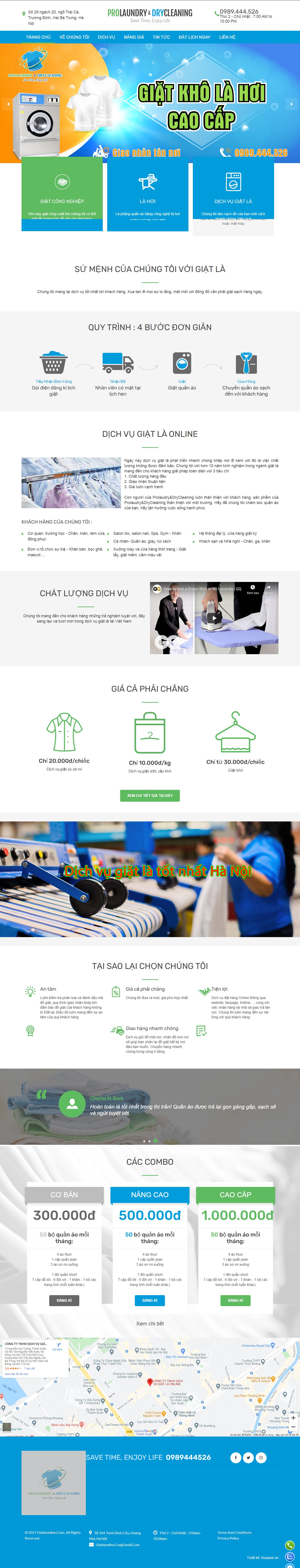Thiết kế Website web dịch vụ giặt ủi - giatlaonlinecom