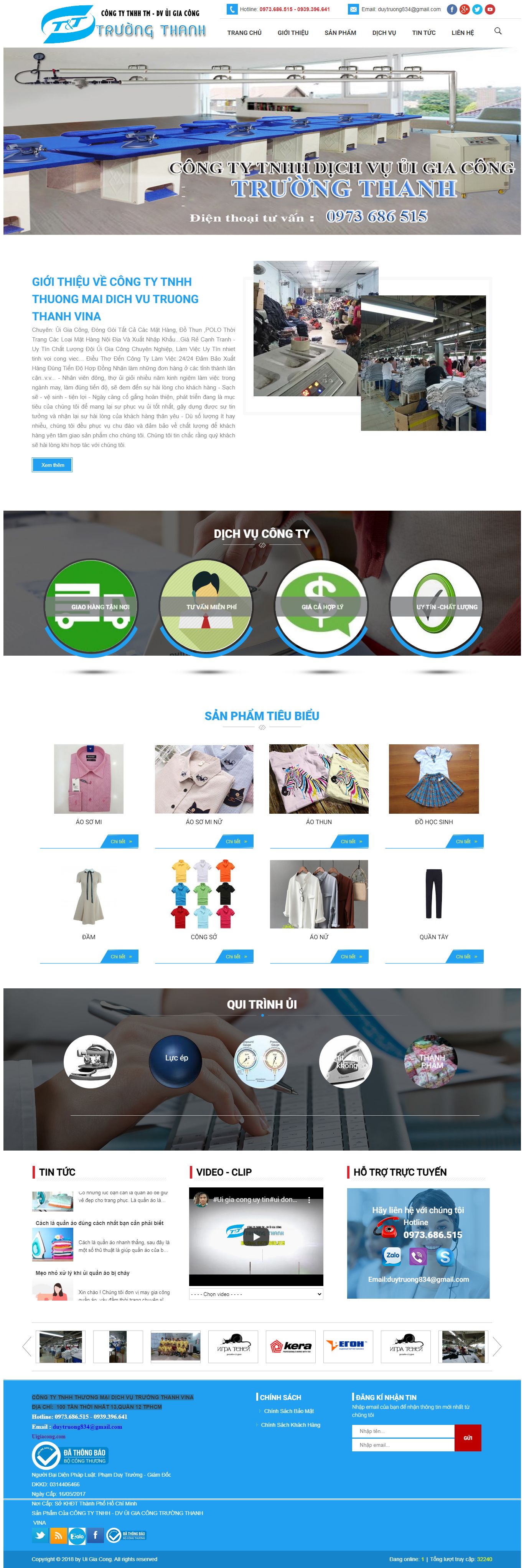 Thiết kế Website web dịch vụ giặt ủi - uigiacongcom
