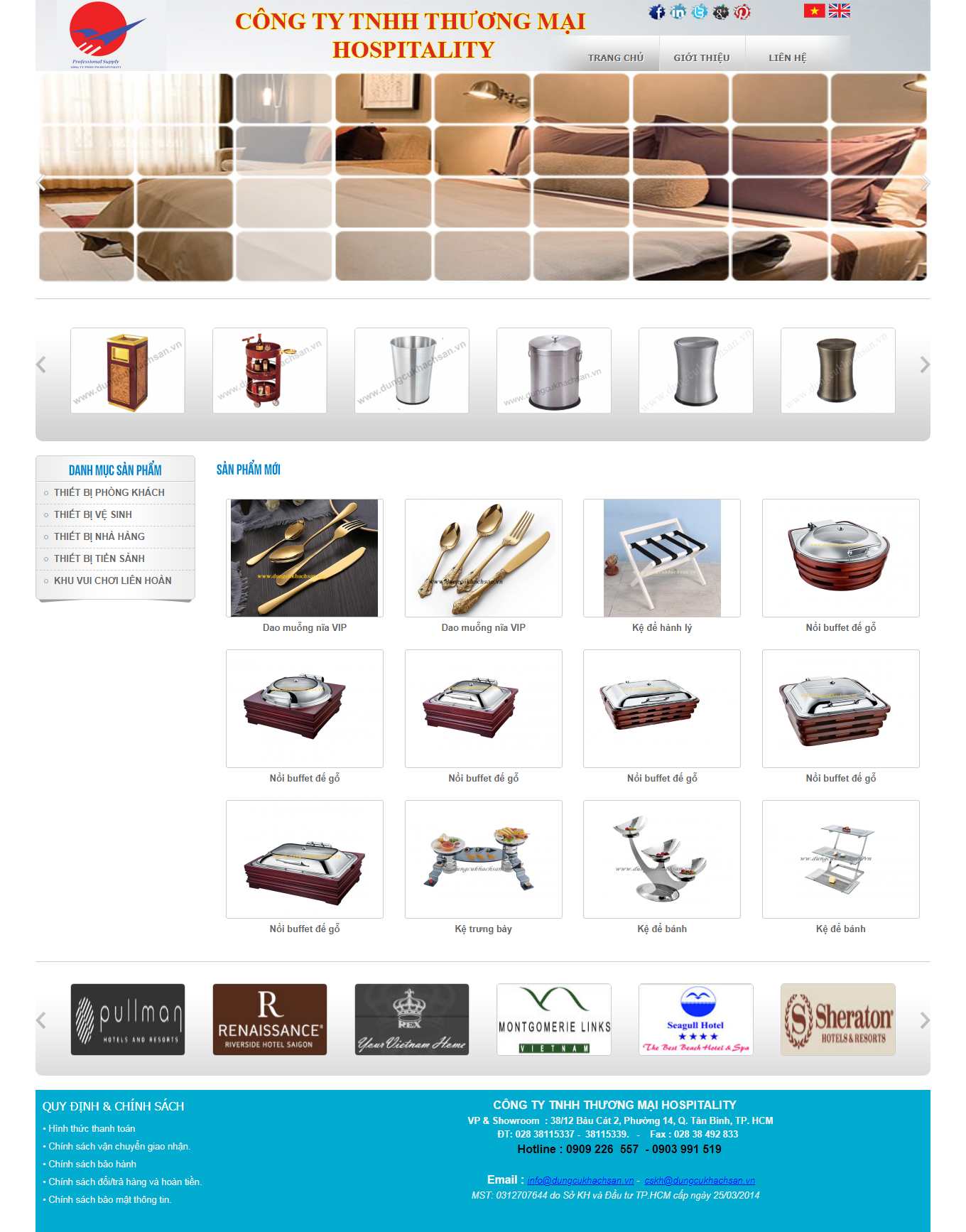 Thiết kế Website web thiết bị nhà hàng,khách sạn - dungcukhachsanvn