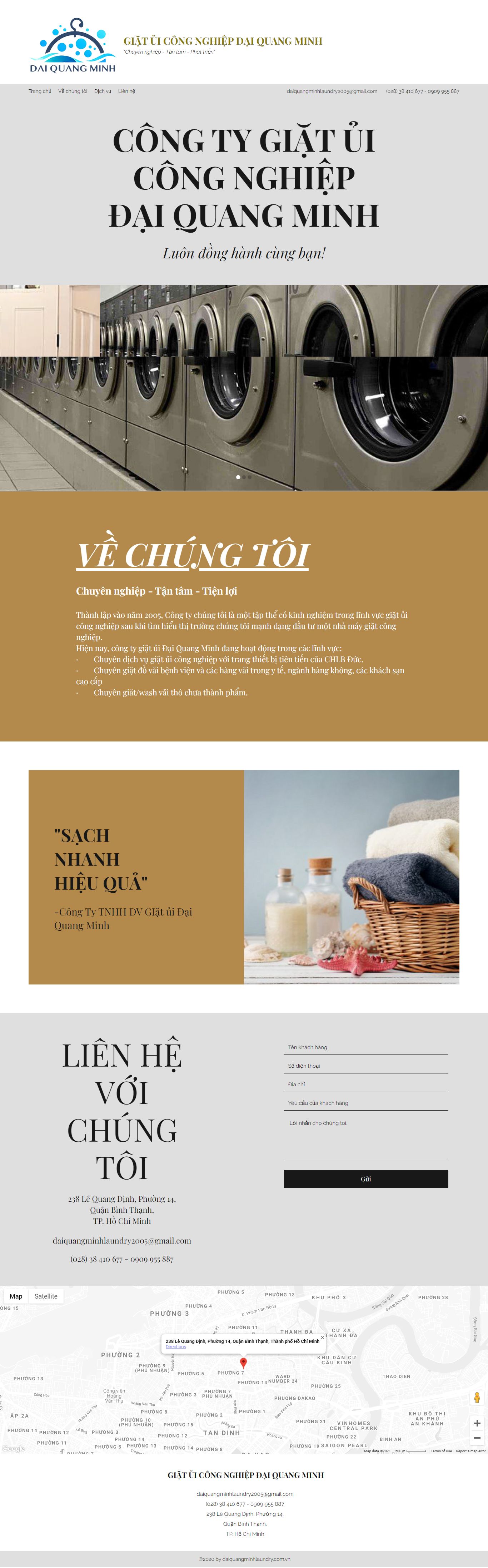 Thiết kế Website web dịch vụ giặt ủi - wwwdaiquangminhlaundrycom