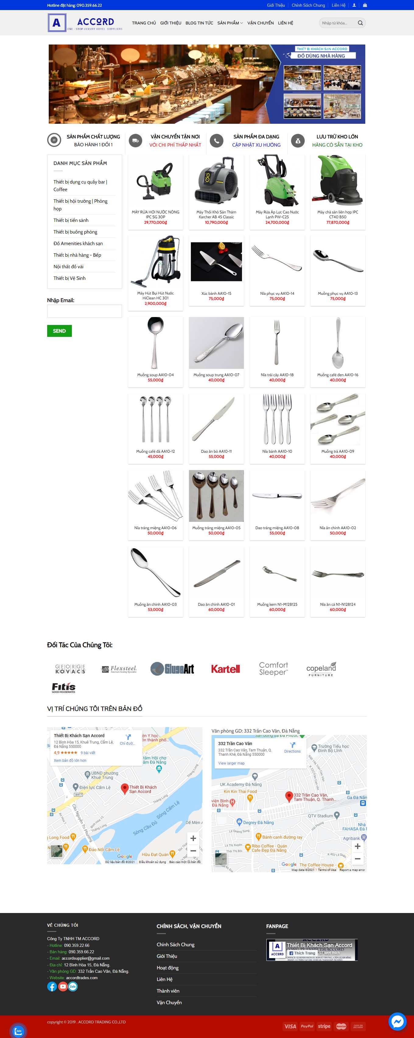 Thiết kế Website web thiết bị nhà hàng,khách sạn - accordtradescom