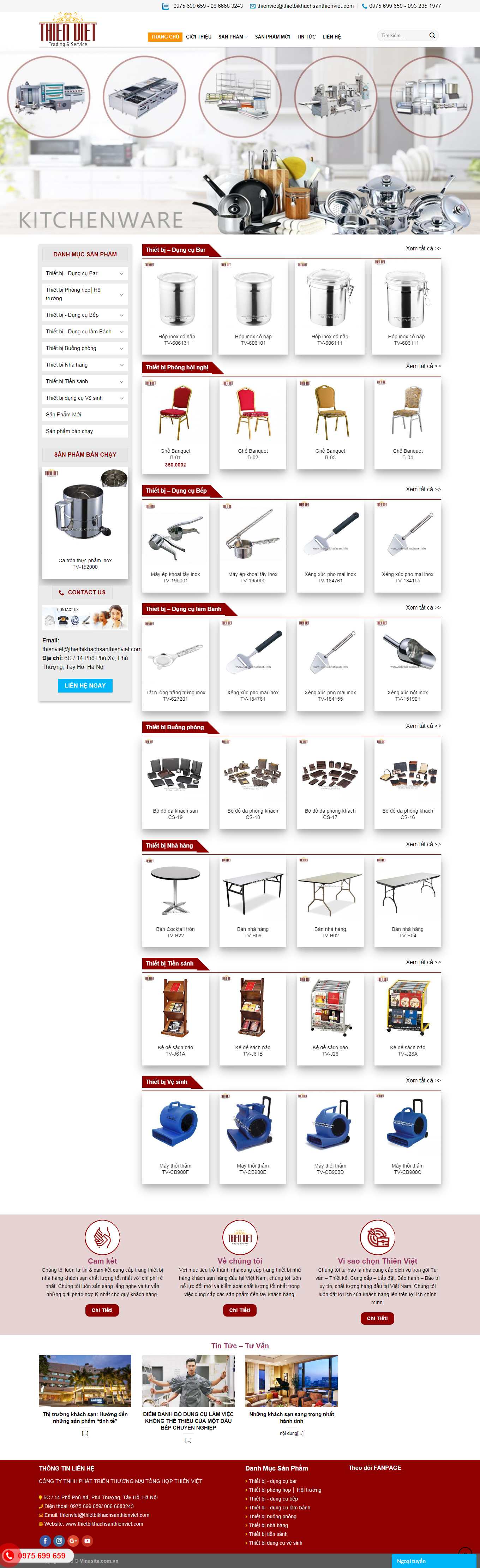 Thiết kế Website web dịch vụ giặt ủi - thietbikhachsanthienvietcom