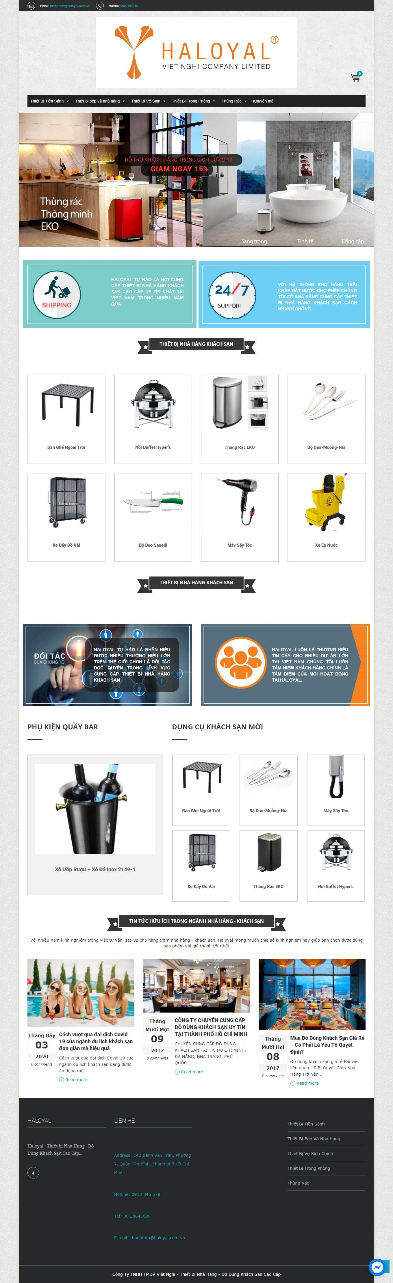 Thiết kế Website web thiết bị nhà hàng,khách sạn - haloyalcomvn