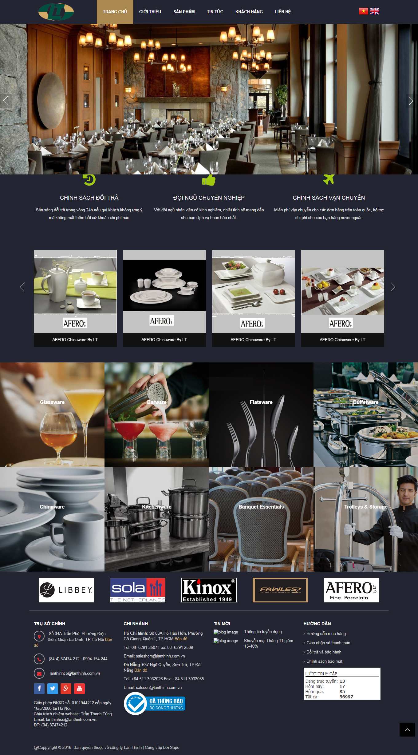 Thiết kế Website web thiết bị nhà hàng,khách sạn - lanthinhcomvn