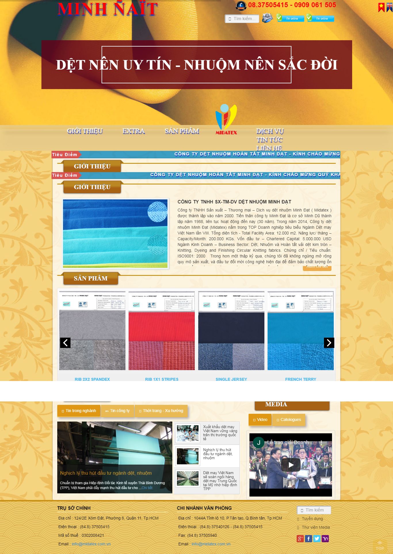 [vaithunbahung] Thiết kế Website web nhuộm công nghiệp - wwwmidatexcomvn