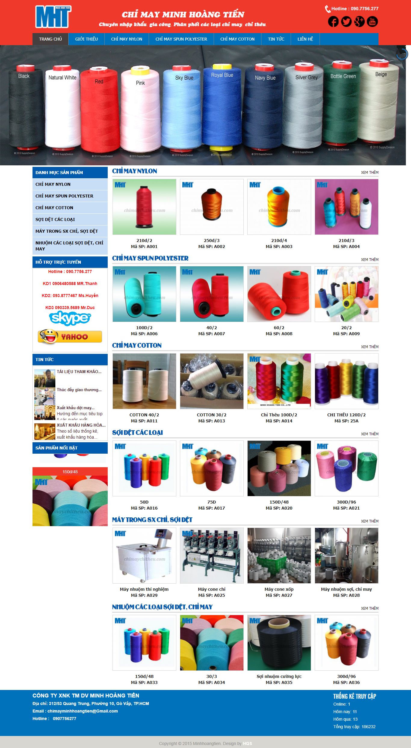 [vaithunbahung] Thiết kế Website web nhuộm công nghiệp - chimaychitheucom