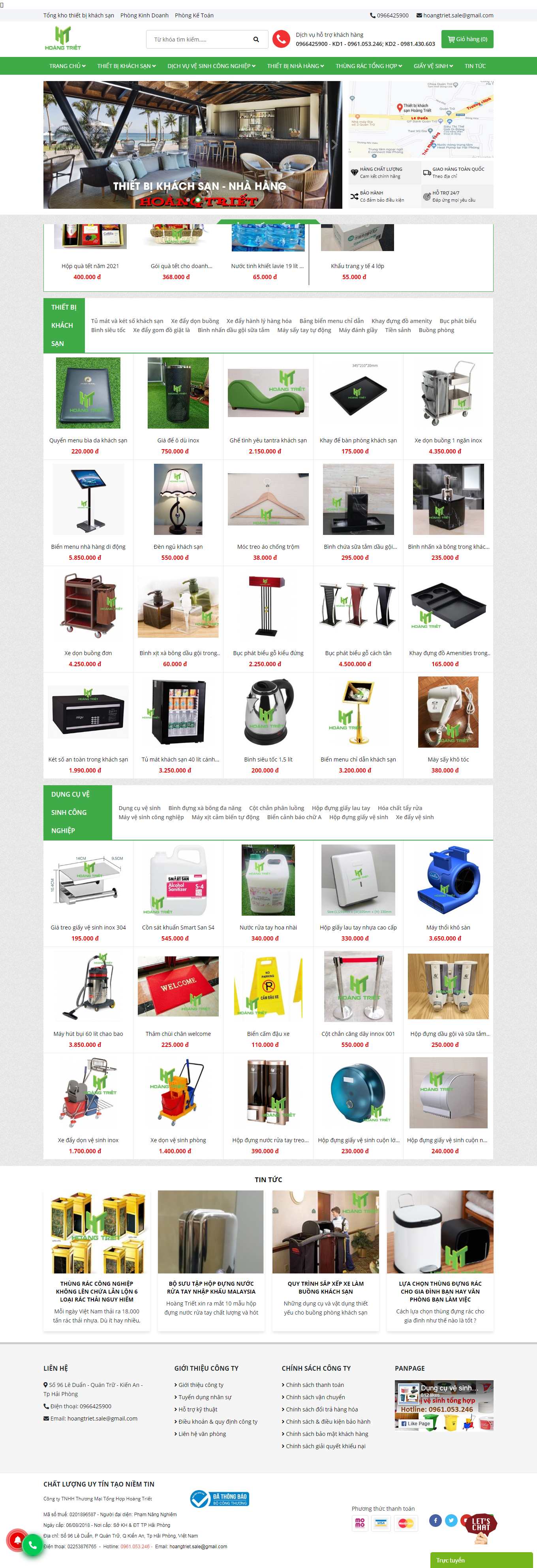 Thiết kế Website web thiết bị nhà hàng,khách sạn - hoangtrietcom