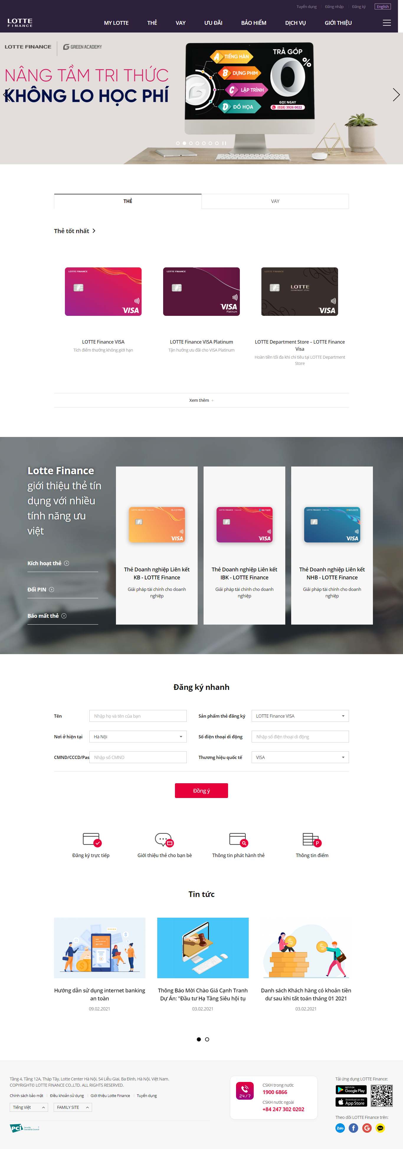 Thiết kế Website web dịch vụ tài chính - lottefinancevn