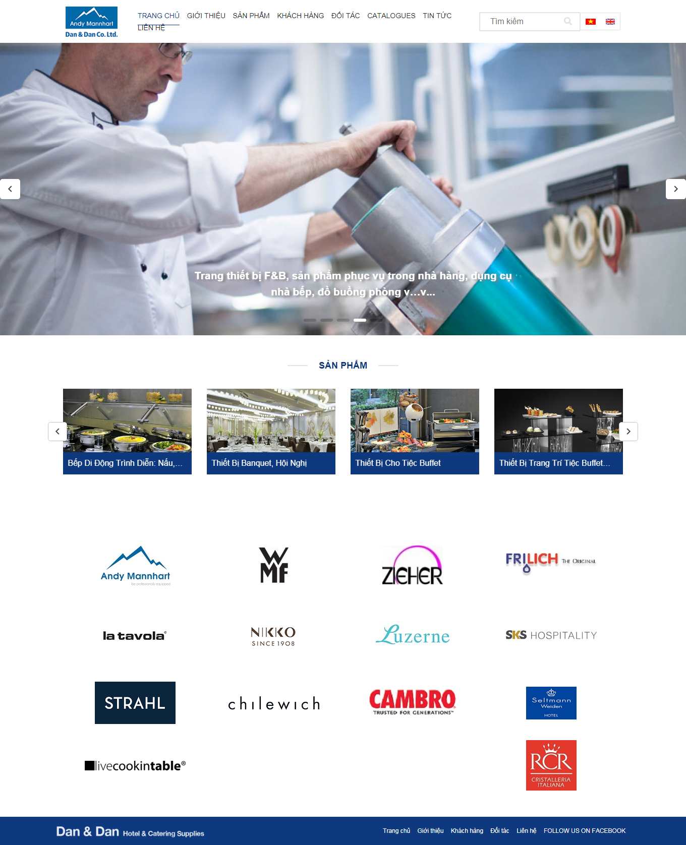 Thiết kế Website web đồ dùng khách sạn - dandanhotelsuppliescom