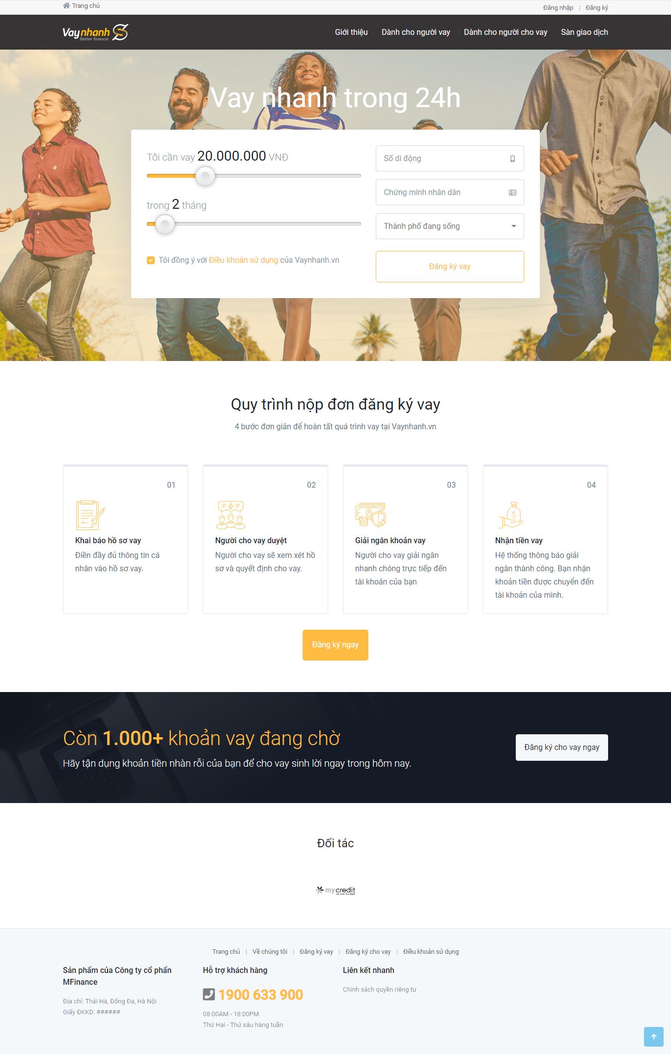 Thiết kế Website web cho vay tín dụng - vaynhanhvn