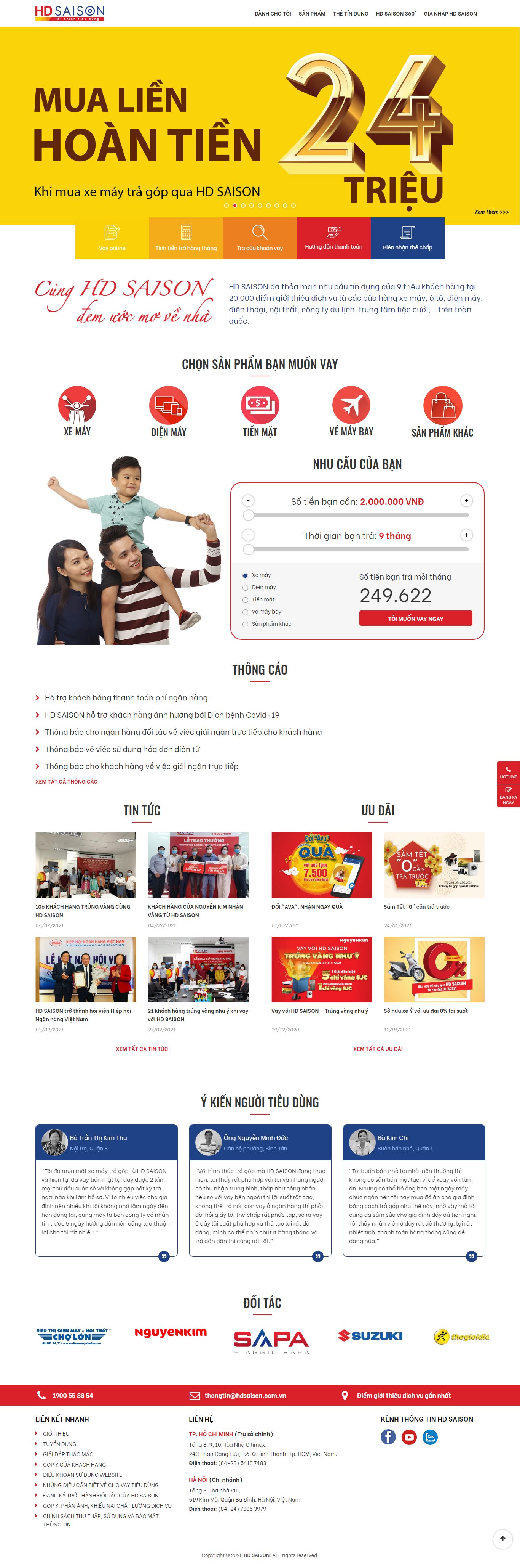 Thiết kế Website web cho vay tín dụng - wwwhdsaisoncomvn