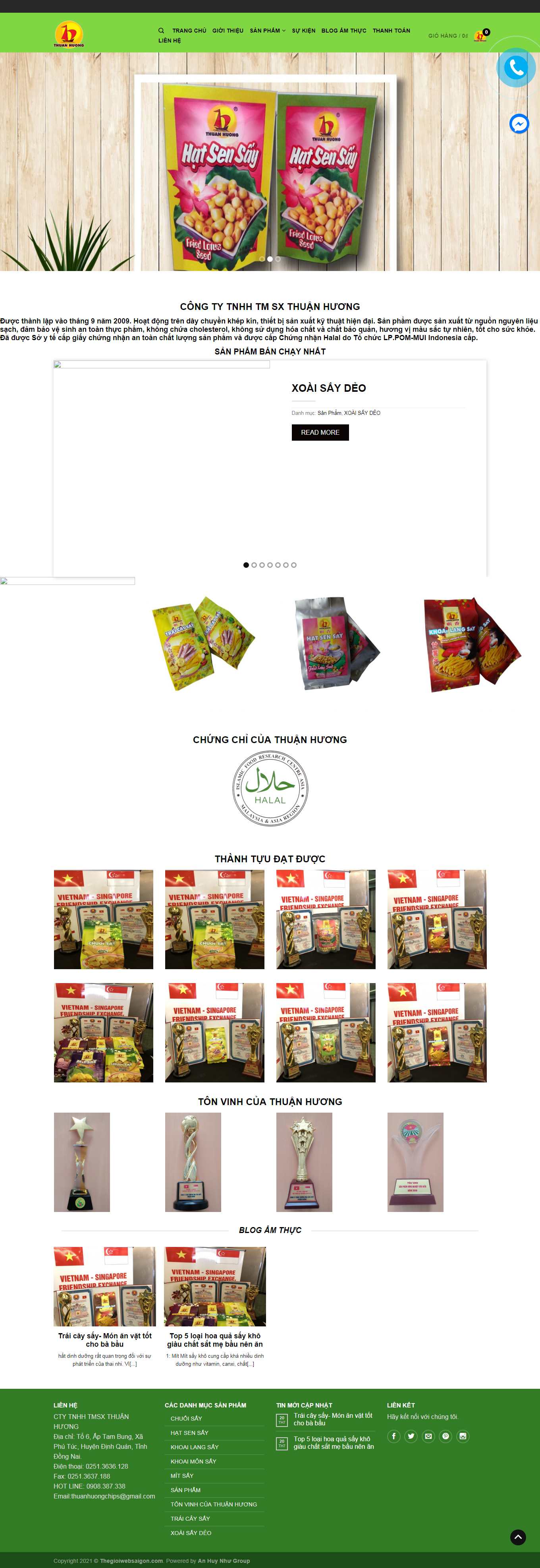 Thiết kế Website web bán hoa quả sấy - thuanhuongchipscom