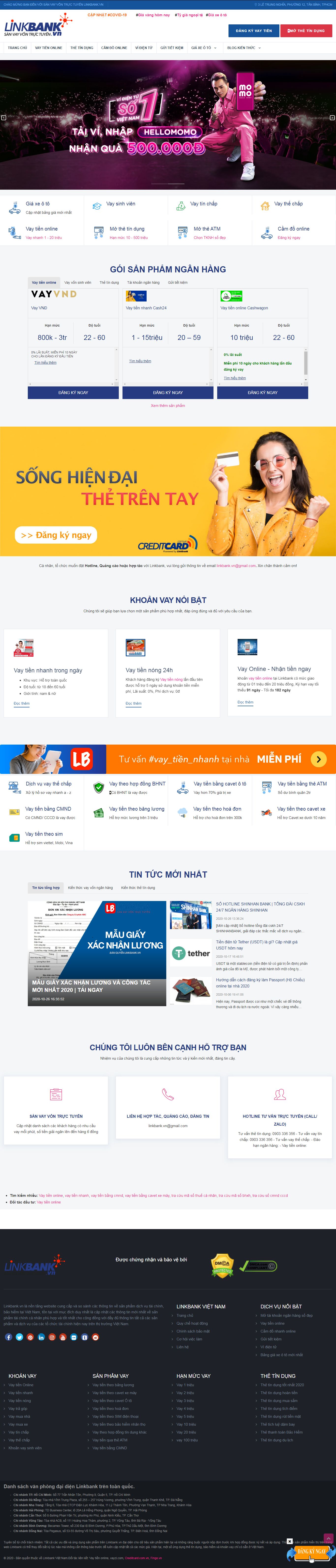 Thiết kế Website web cho vay tín dụng - linkbankvn
