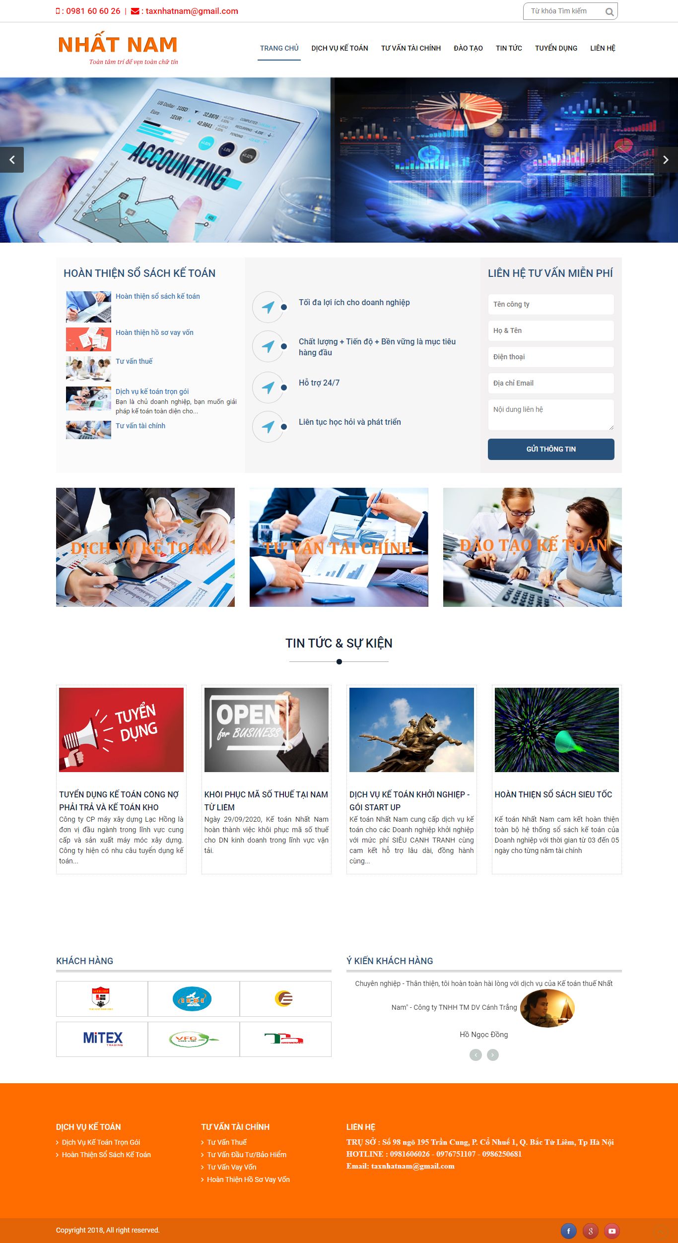 Thiết kế Website web dịch vụ kiểm toán - ketoannhatnamcom