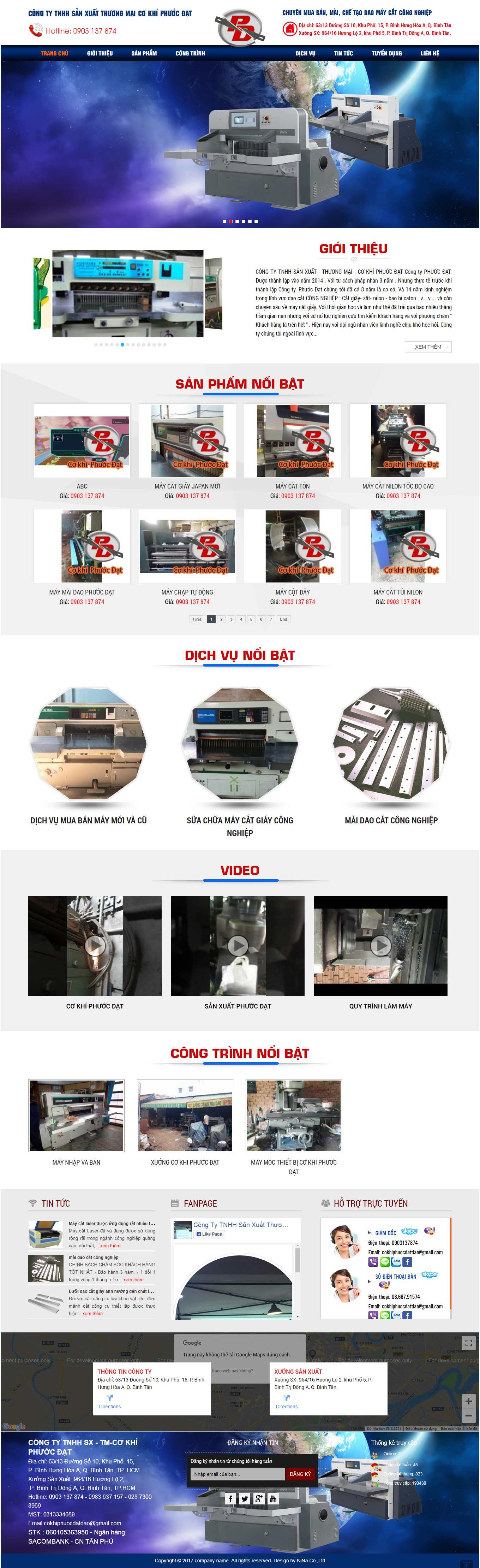 Thiết kế Website web máy cắt giấy - maycatgiaycongnghiepcom