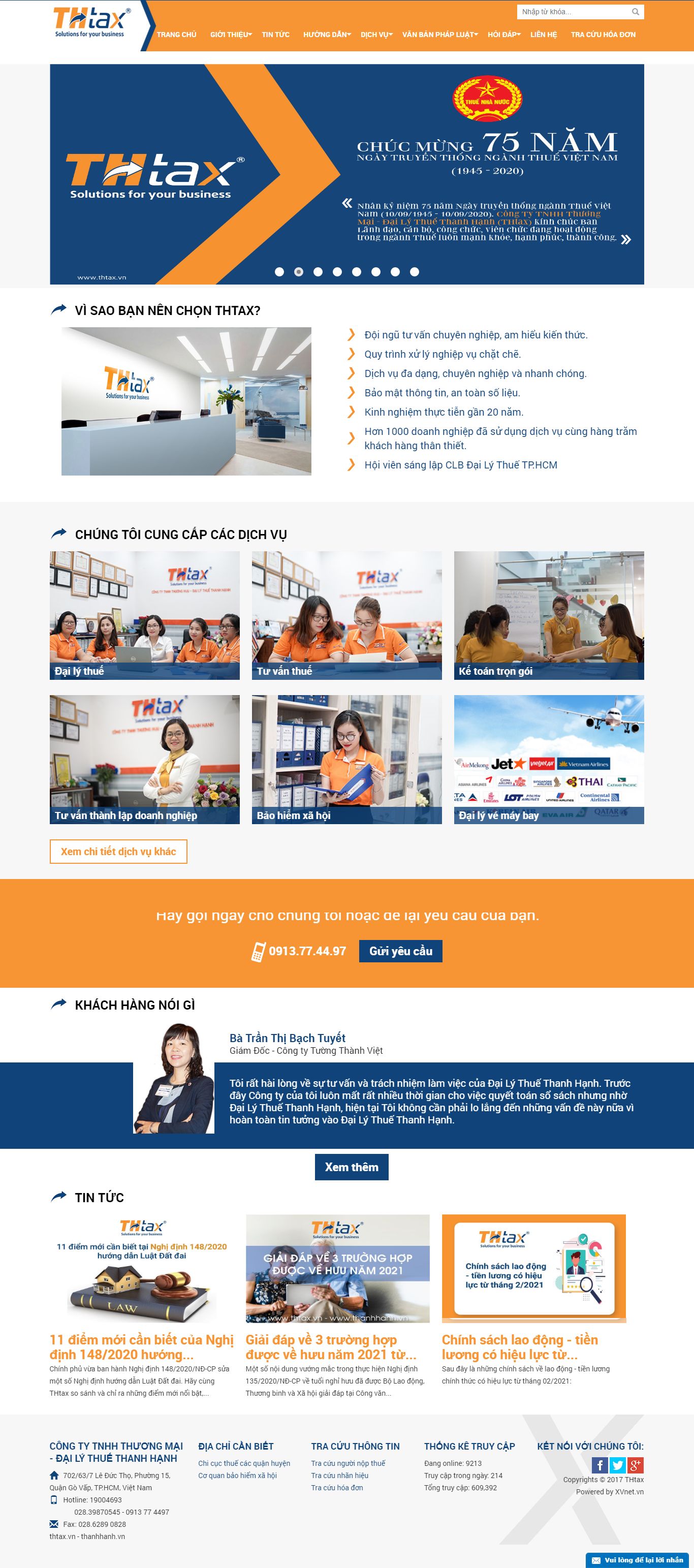 Thiết kế Website web dịch vụ kiểm toán - thanhhanhvn