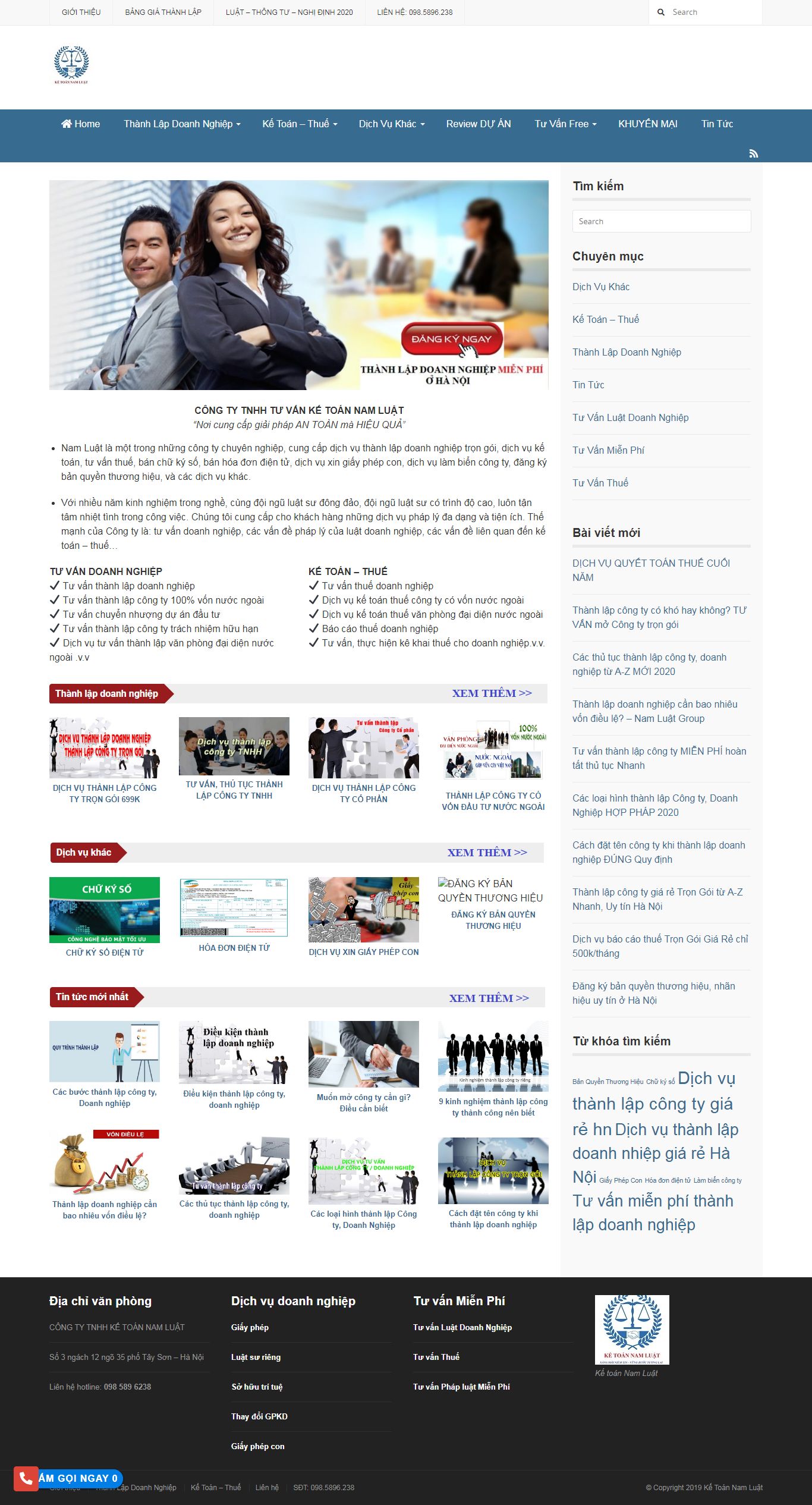 Thiết kế Website web dịch vụ kiểm toán - namluatgroupcom