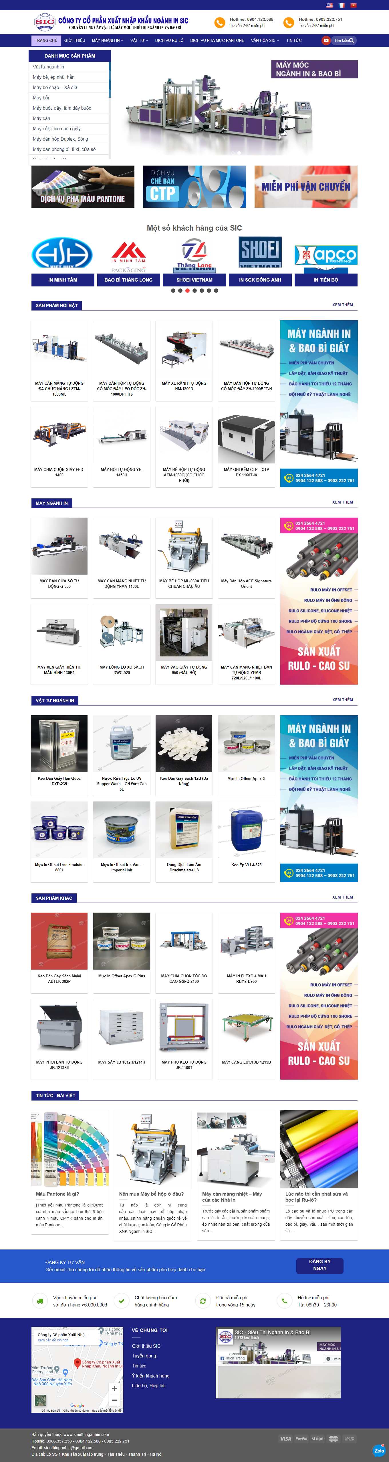 Thiết kế Website web máy cắt giấy - sieuthinganhincom