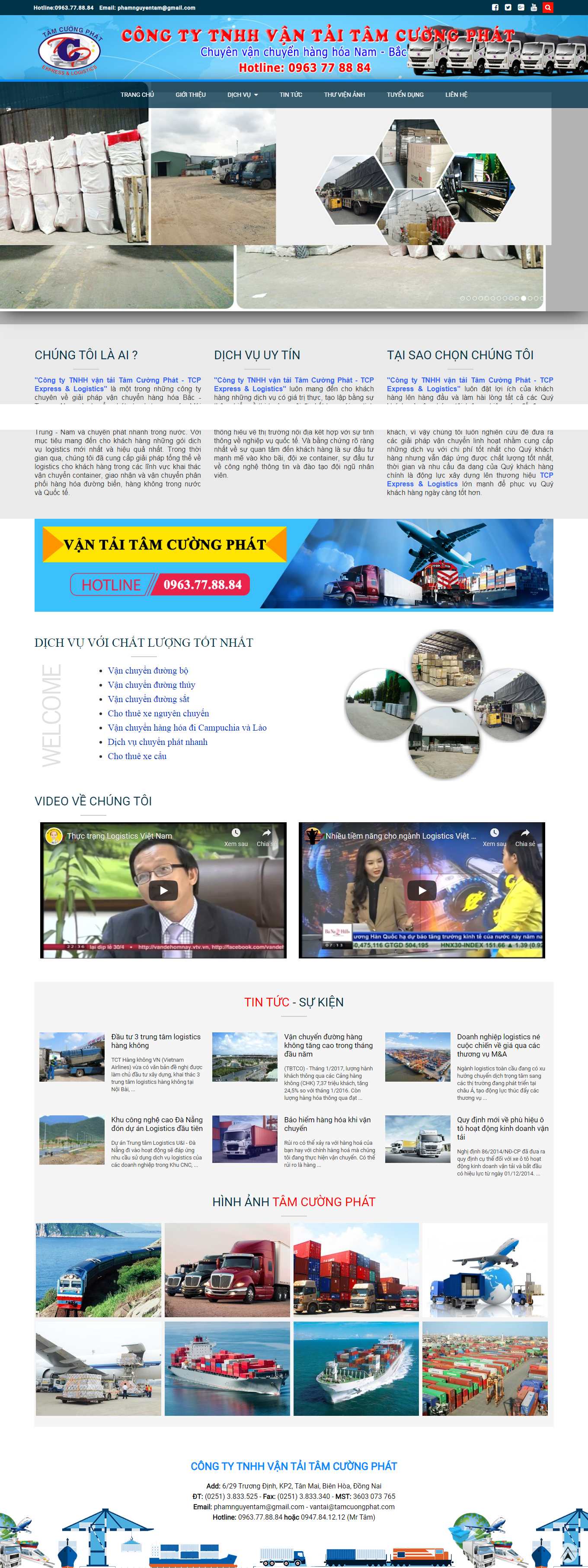 Thiết kế Website web vận tải đường sắt - tamcuongphatcom