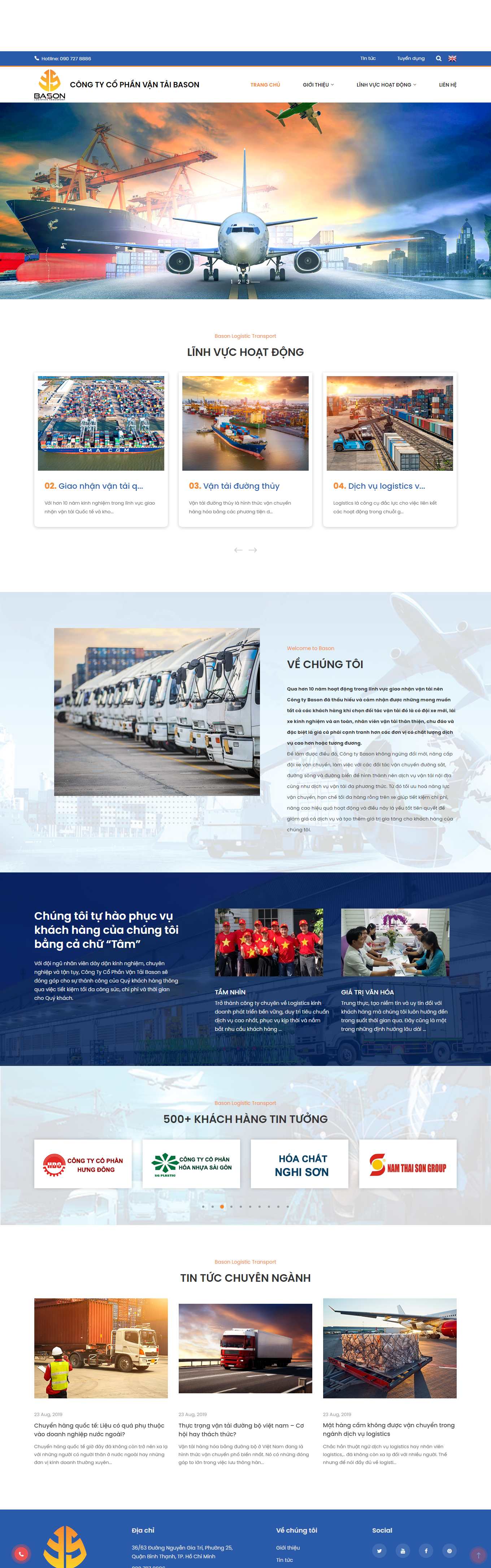 Thiết kế Website web vận tải đường sắt - basonvn