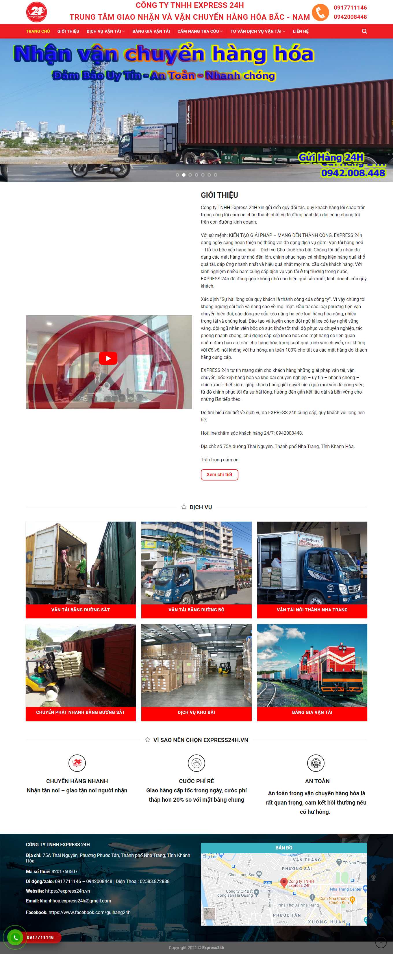 Thiết kế Website web vận tải đường sắt - express24hvn