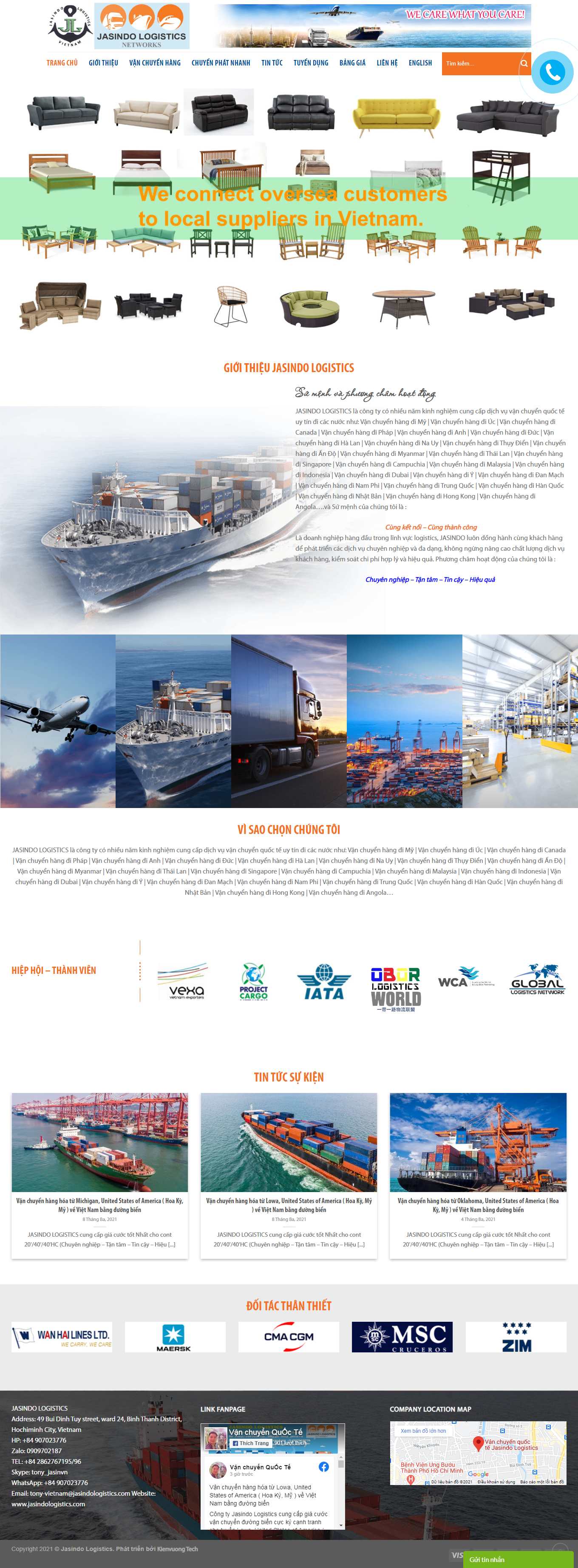 Thiết kế Website web vận tải đường bộ - jasindologisticscom