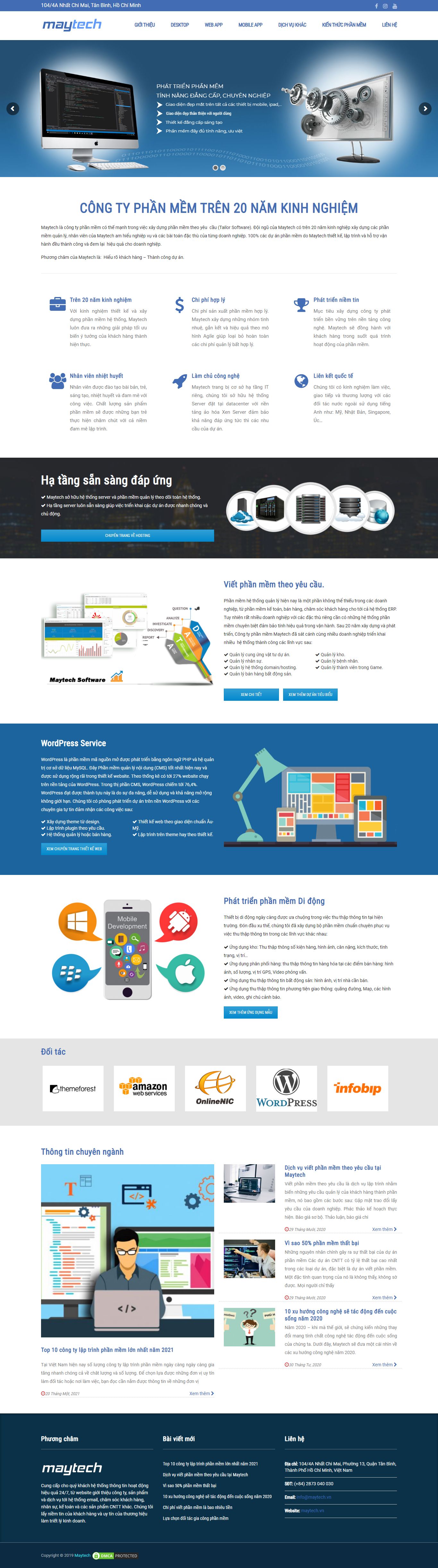 Thiết kế Website web phần mềm điện thoại - softwaremaytechvn