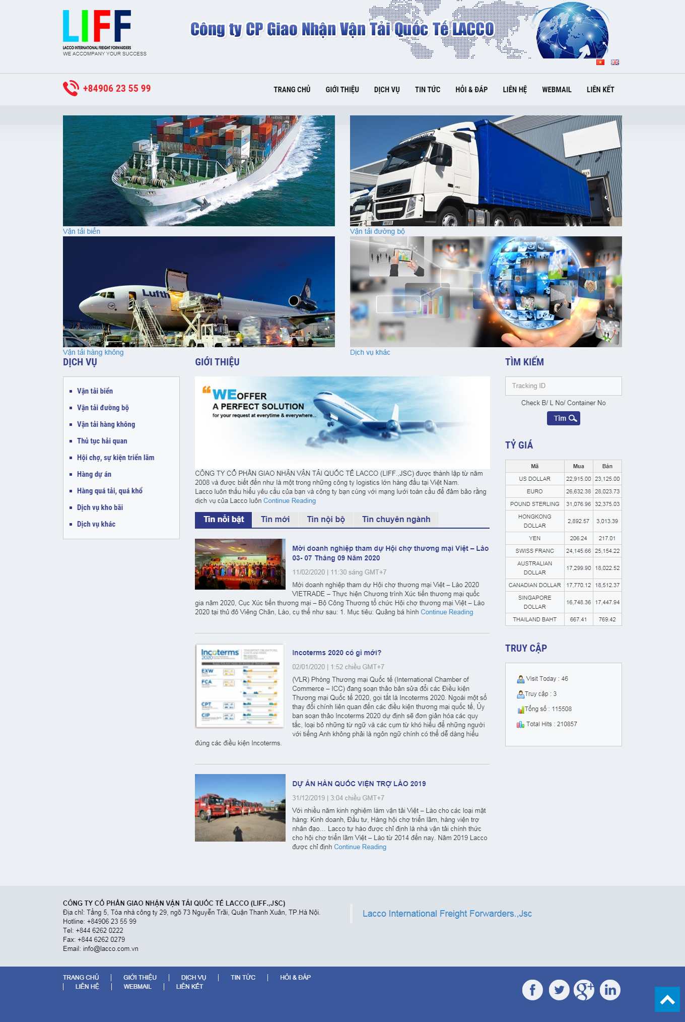 Thiết kế Website web vận tải đường bộ - laccocomvn