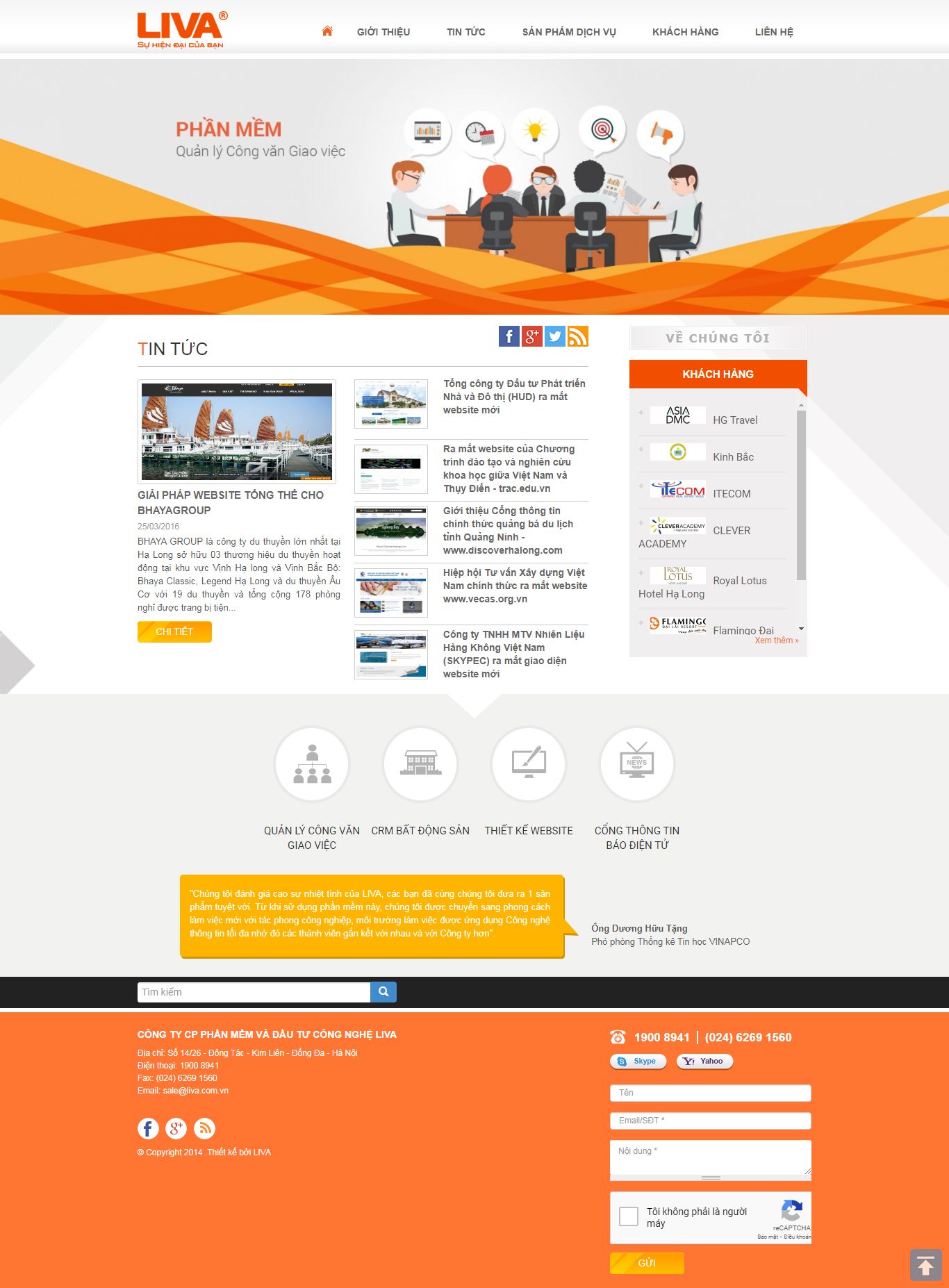 Thiết kế Website web phần mềm điện thoại - livacomvn