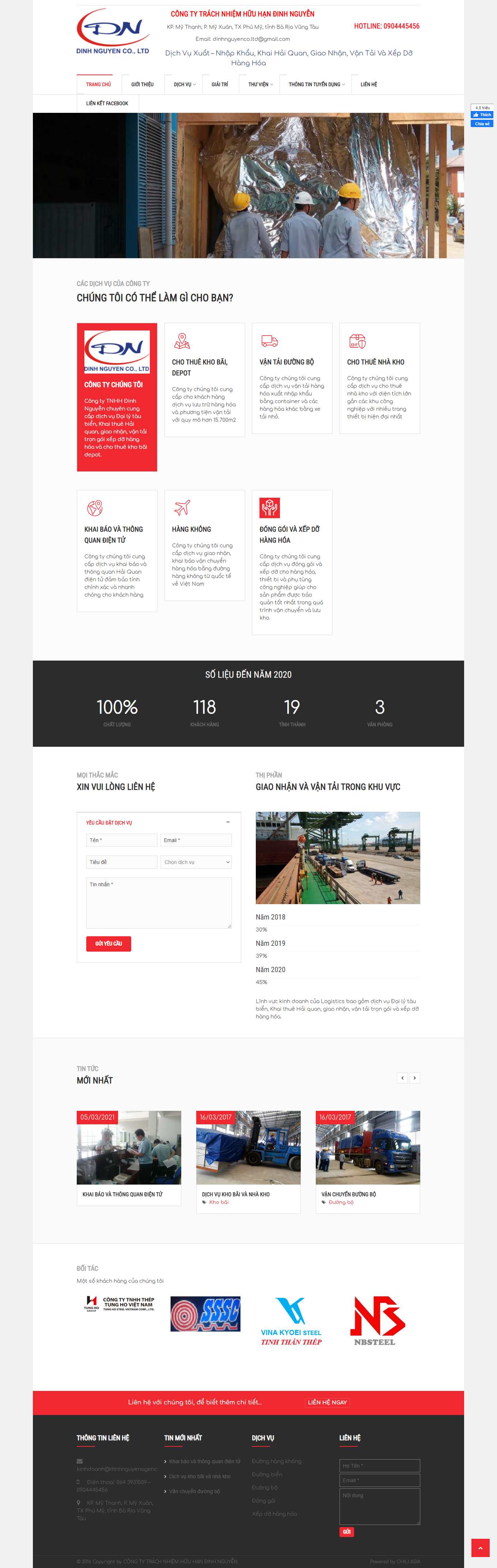 Thiết kế Website web vận tải hàng hóa - dinhnguyenagencycom
