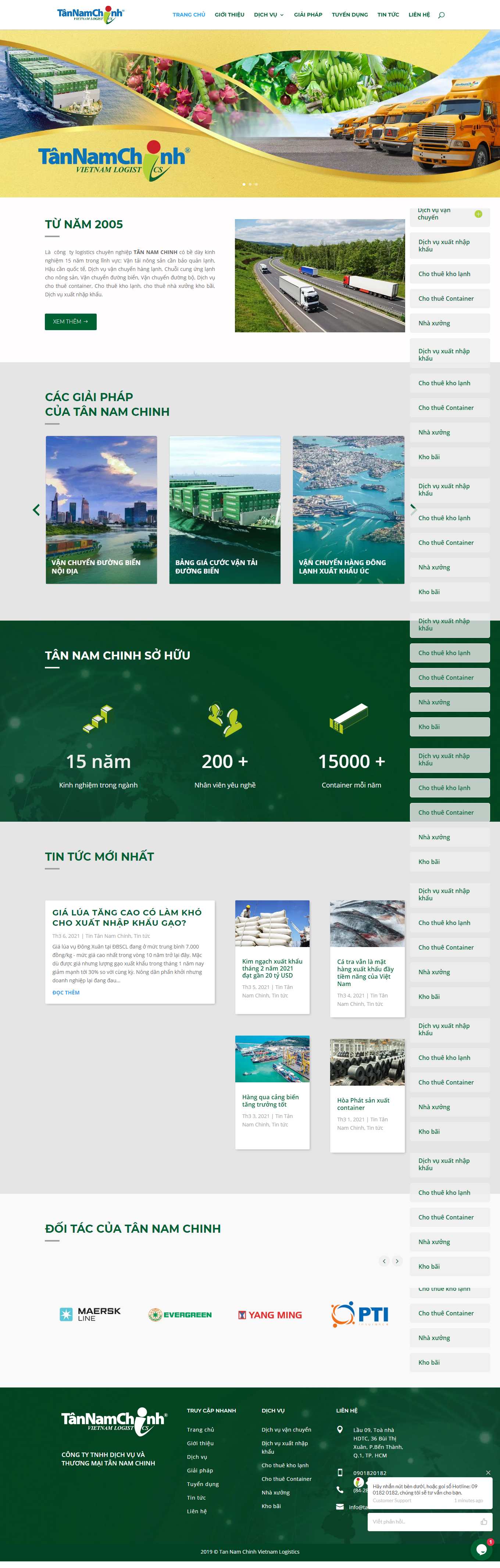 Thiết kế Website web vận tải hàng hóa - tannamchinhcom