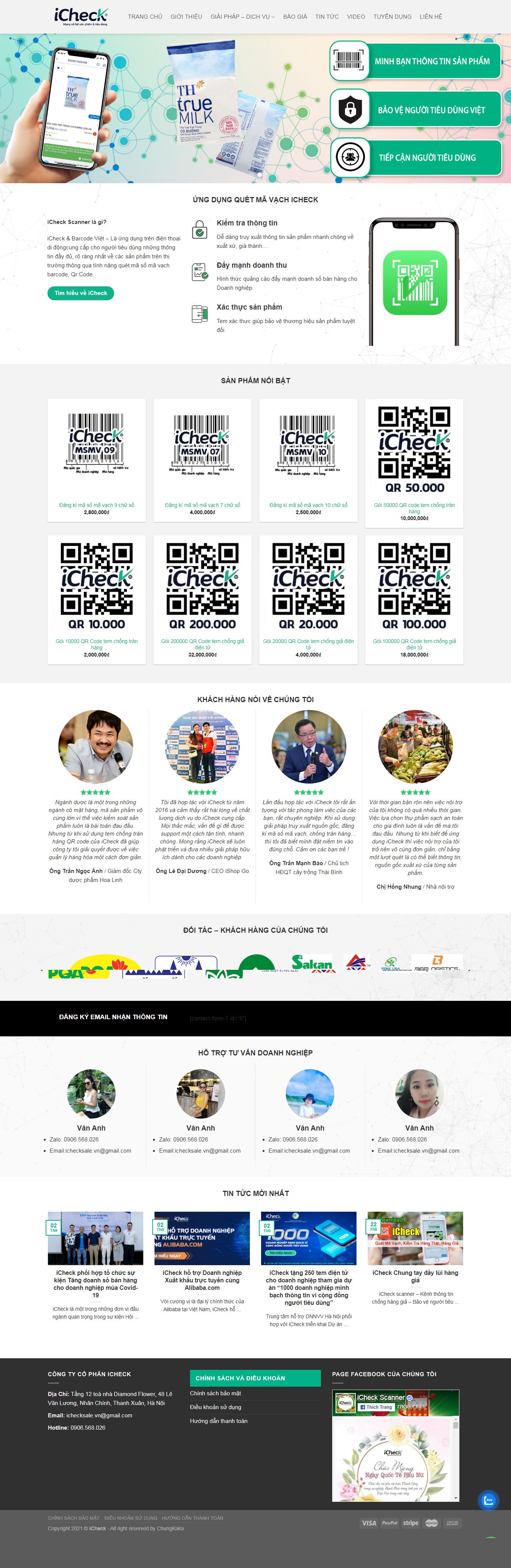 Thiết kế Website web phần mềm điện tử - ichecksalevn