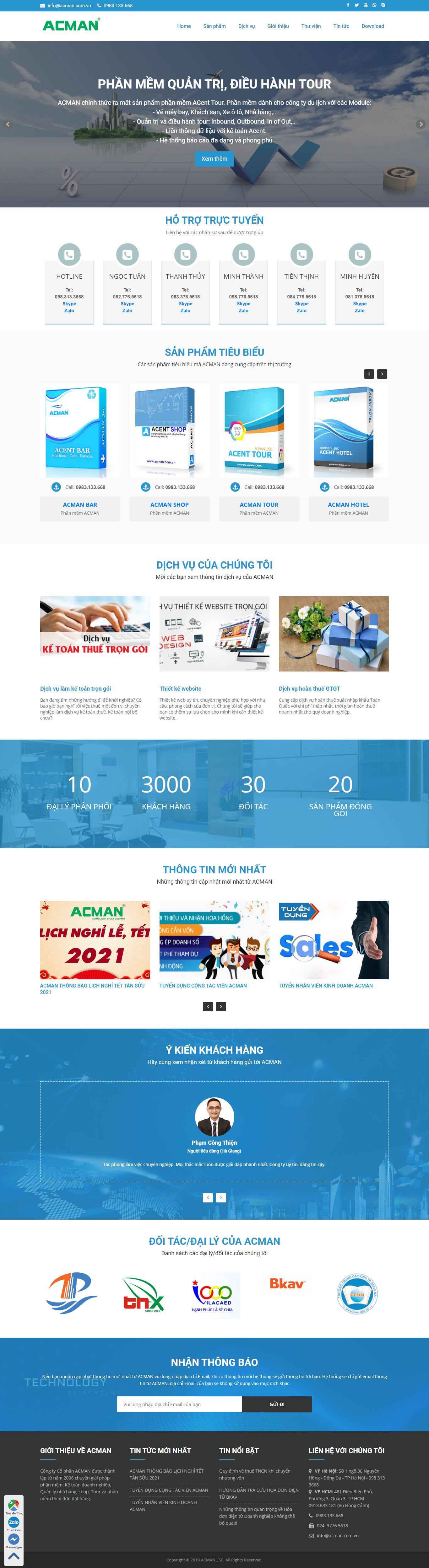 Thiết kế Website web phần mềm điện tử - acmancomvn