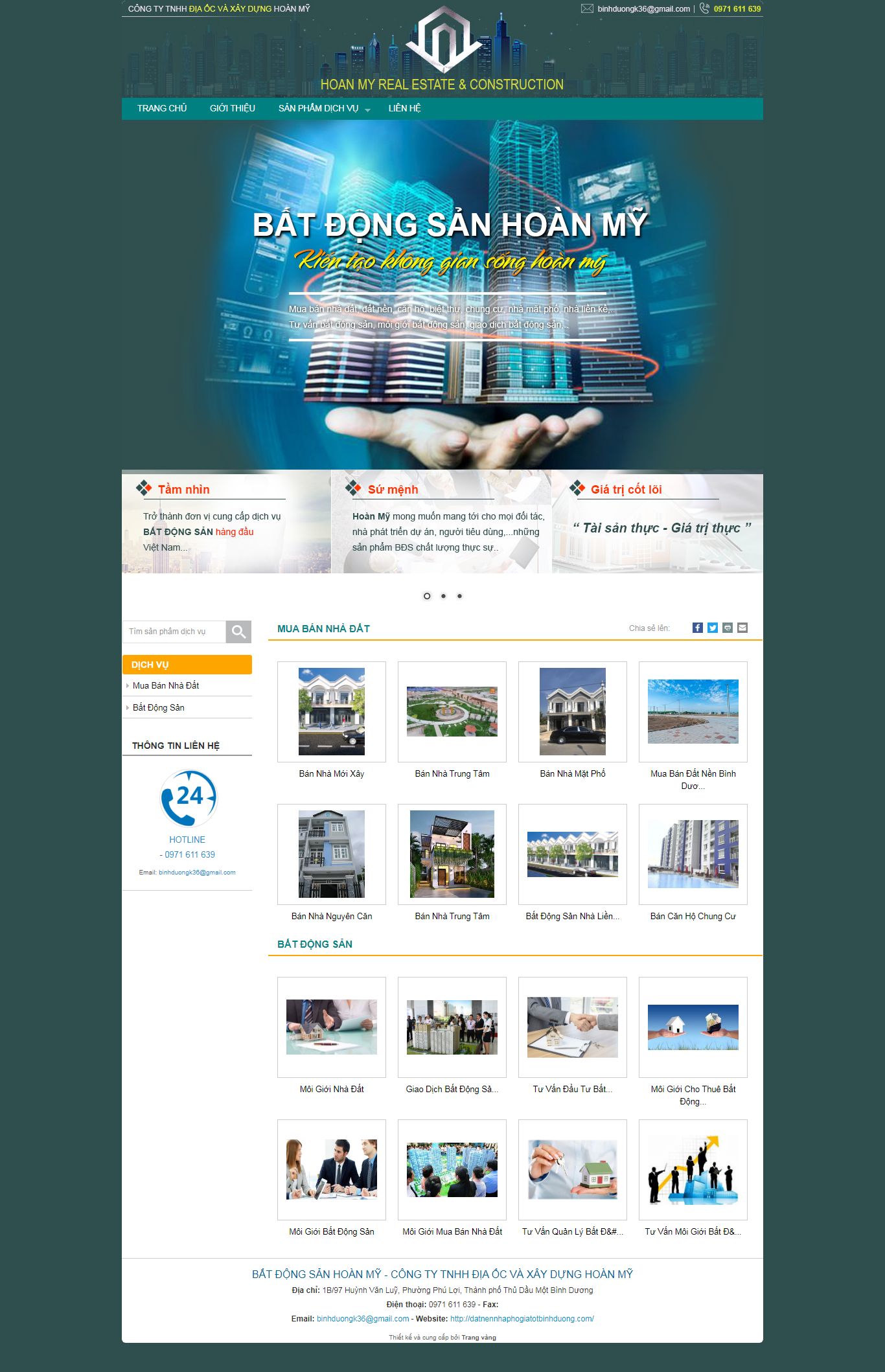 Thiết kế Website web mỗi giới bất động sản - datnennhaphogiatotbinhduongcom