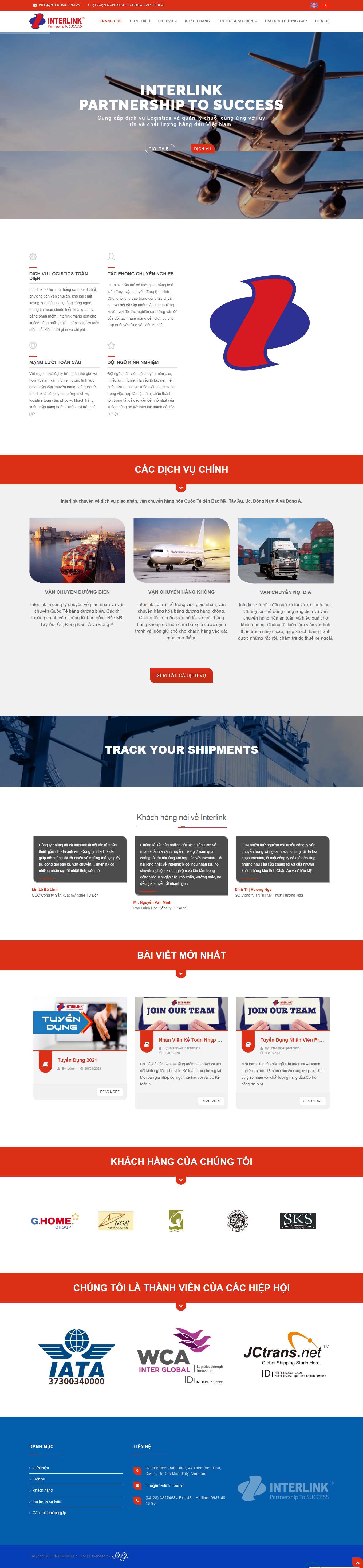 Thiết kế Website web vận tải đường biển - interlinkcomvn