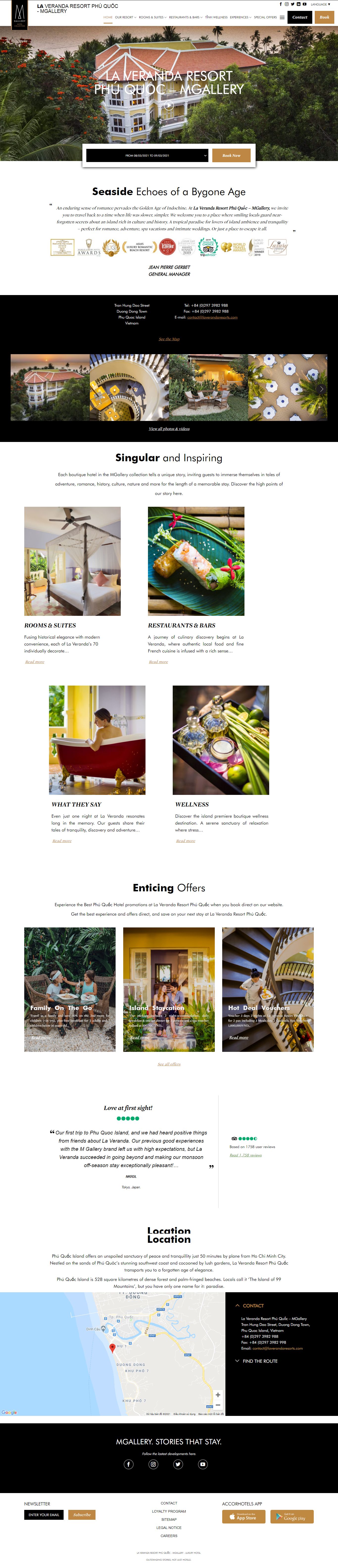 Thiết kế Website web khu nghỉ dưỡng, Resort - laverandaresortscom