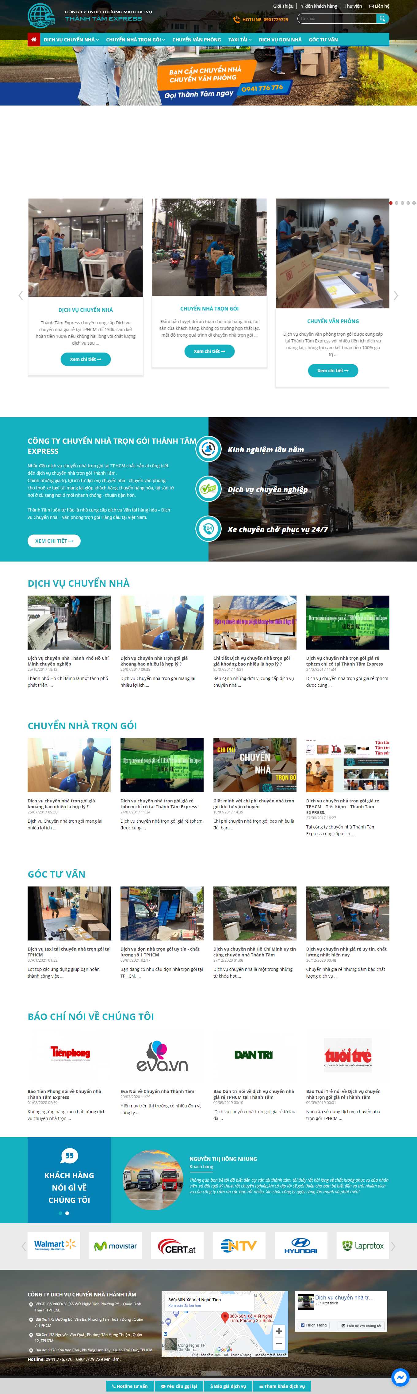 Thiết kế Website web dịch vụ taxi - chuyennhathanhtamvn