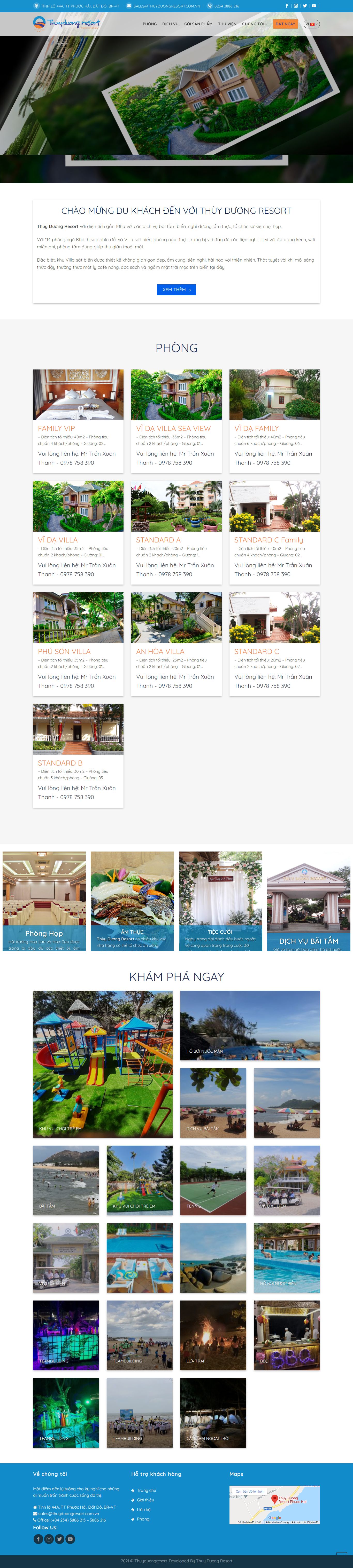 Thiết kế Website web khu nghỉ dưỡng, Resort - thuyduongresortcomvn