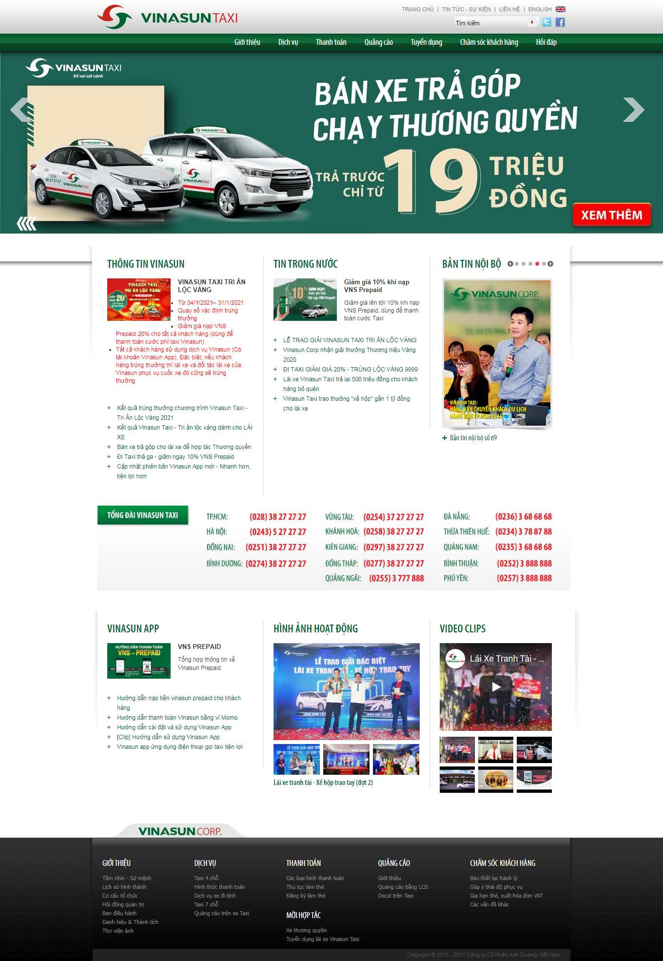 Thiết kế Website web dịch vụ taxi - wwwvinasuntaxicom