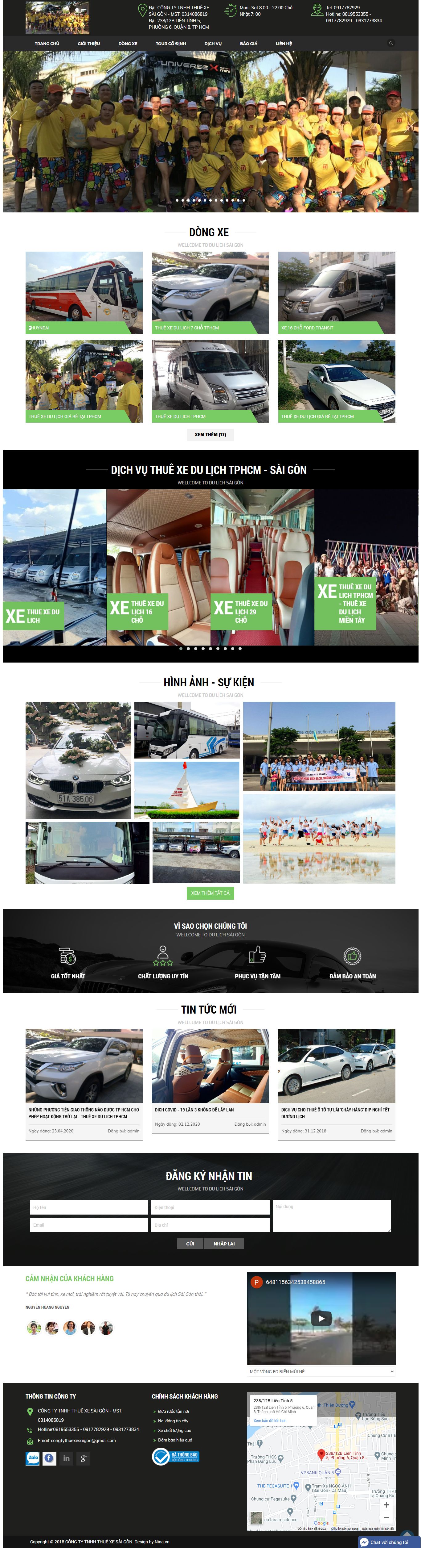 Thiết kế Website web cho thuê xe du lịch - chothuexedulichtphcmcomvn