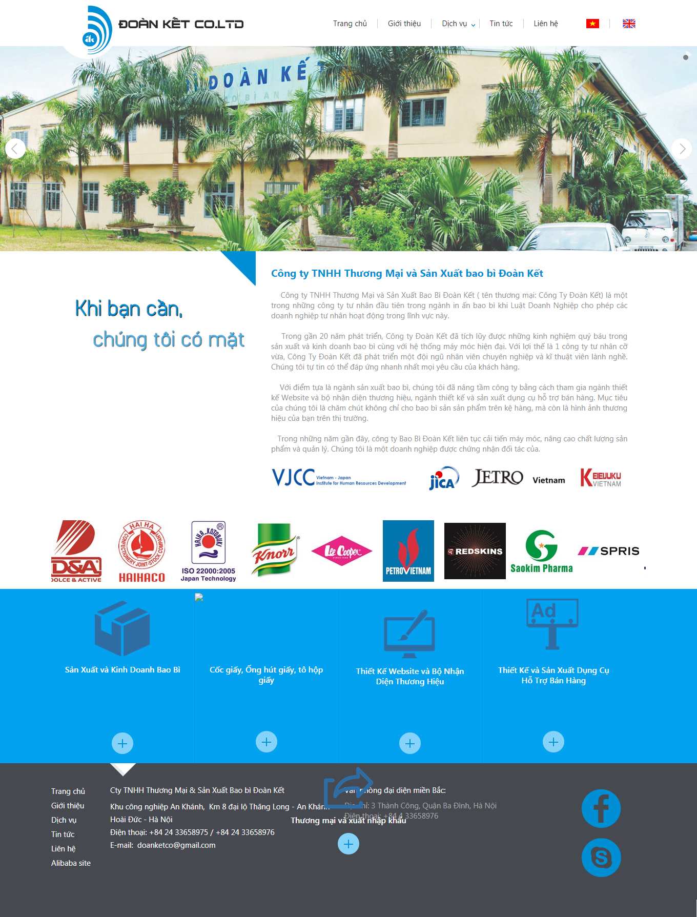 Thiết kế Website web bán hộp giấy - doanketcovn