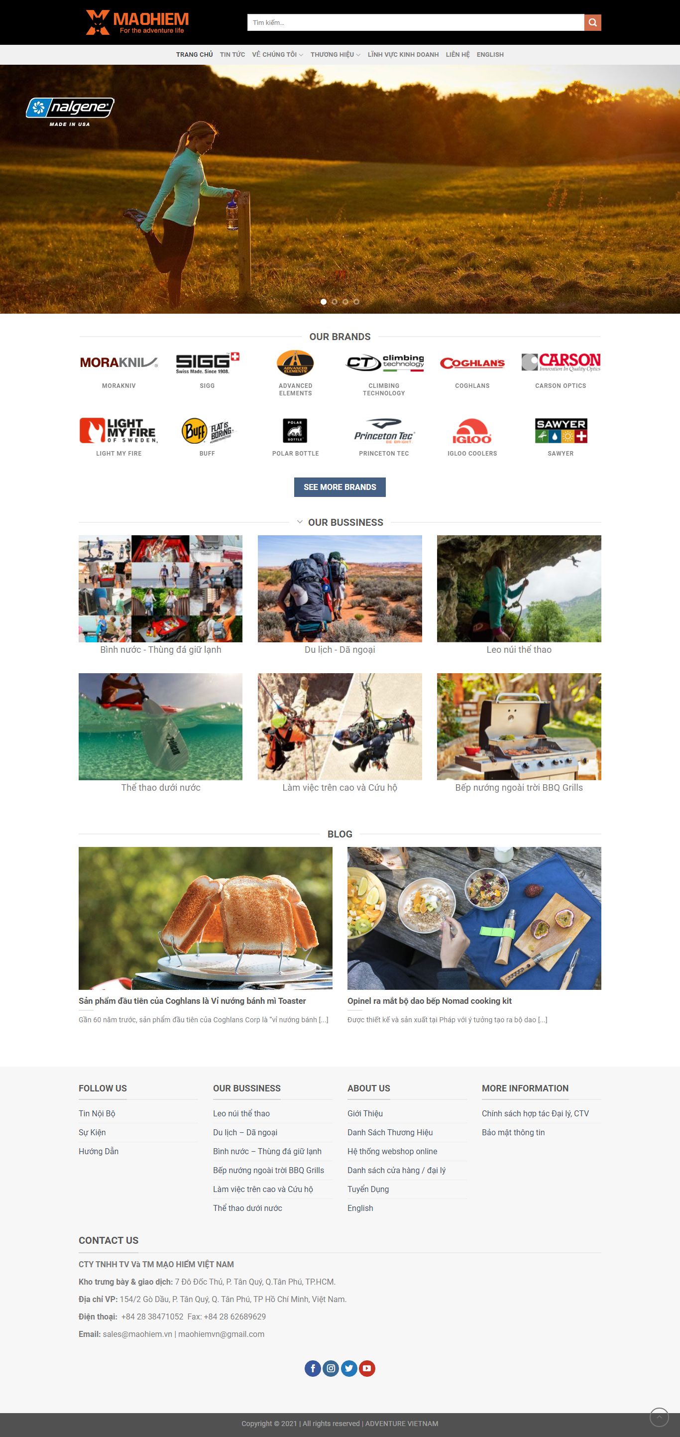 Thiết kế Website web đồ dùng du lịch - maohiemvn
