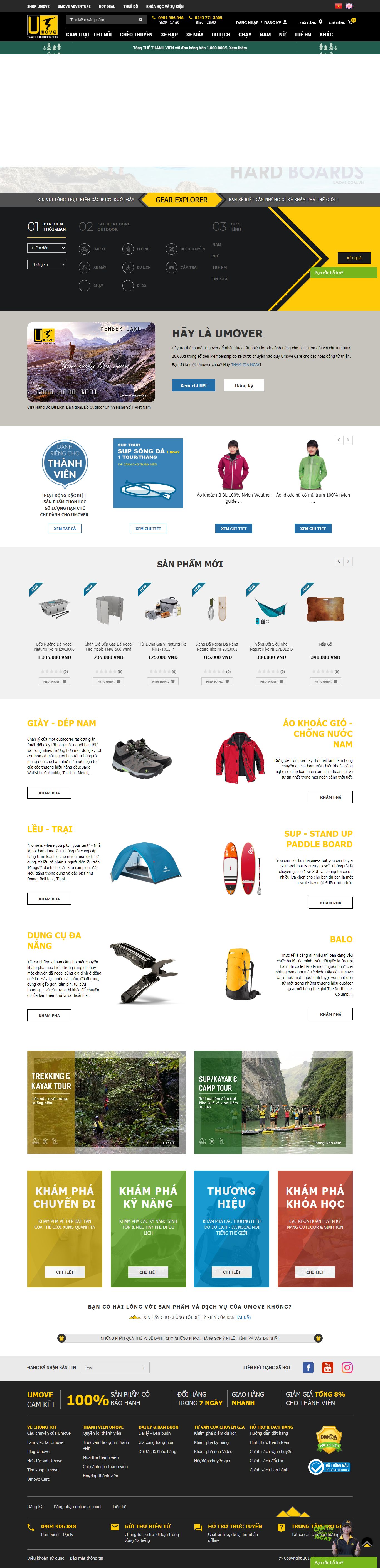 Thiết kế Website web đồ dùng du lịch - umovecomvn