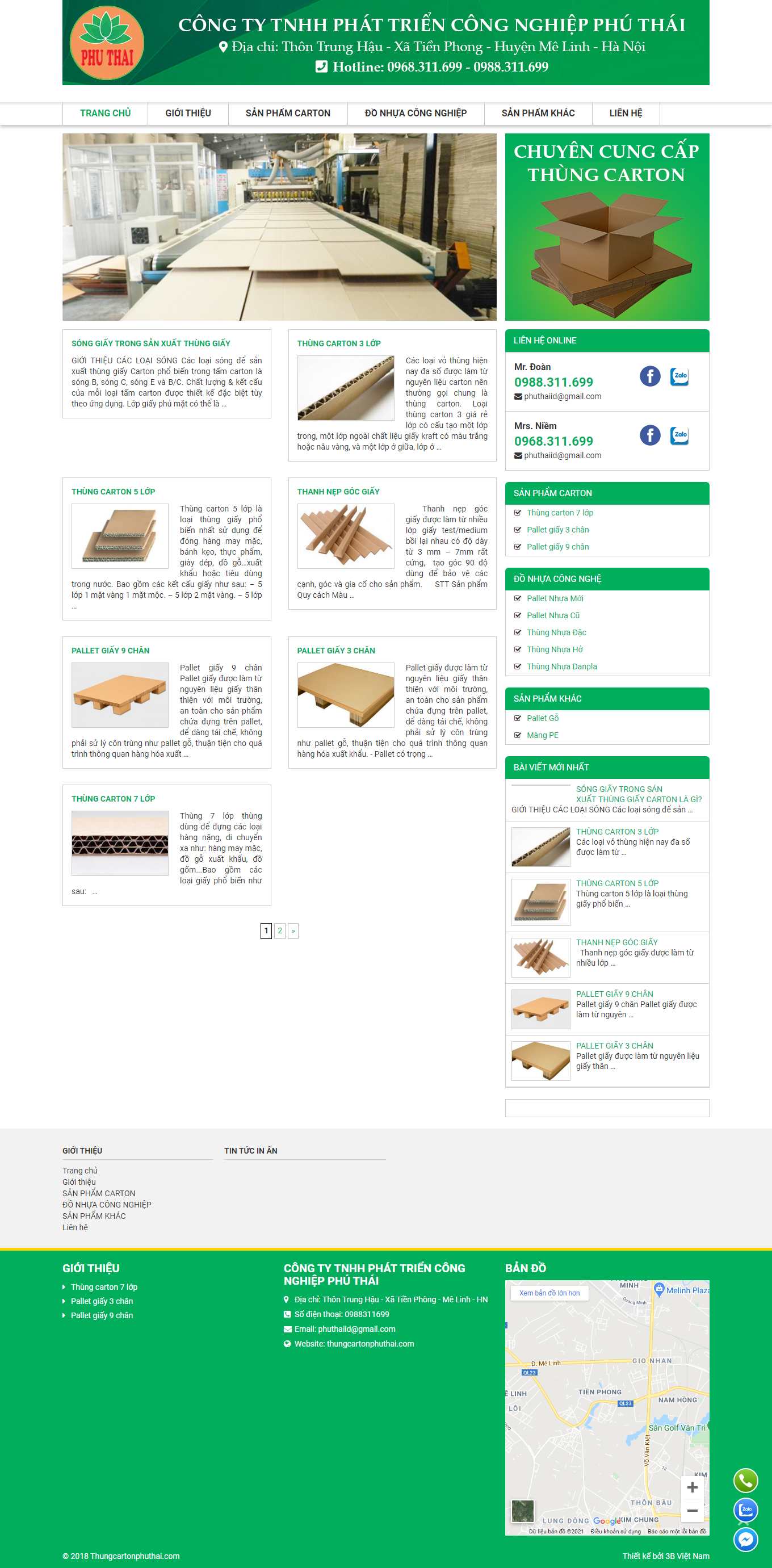 Thiết kế Website web bán hộp giấy - thungcartonphuthaicom