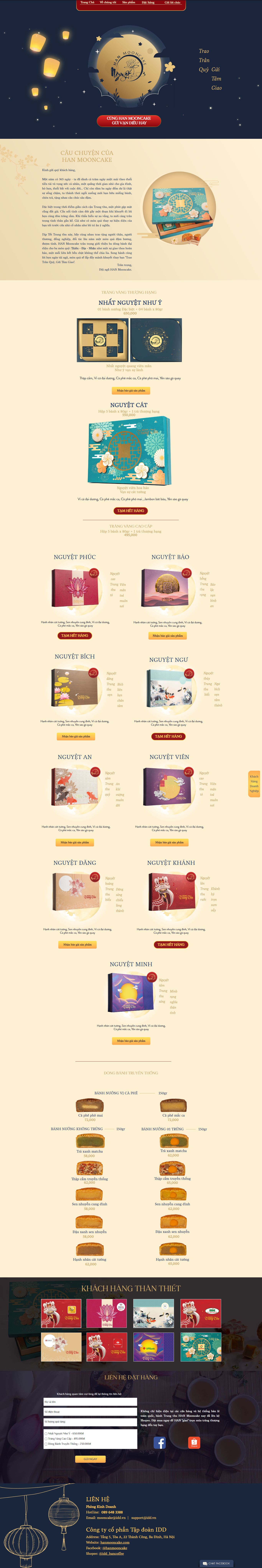 Thiết kế Website web bán bánh trung thu - wwwhanmooncakecom